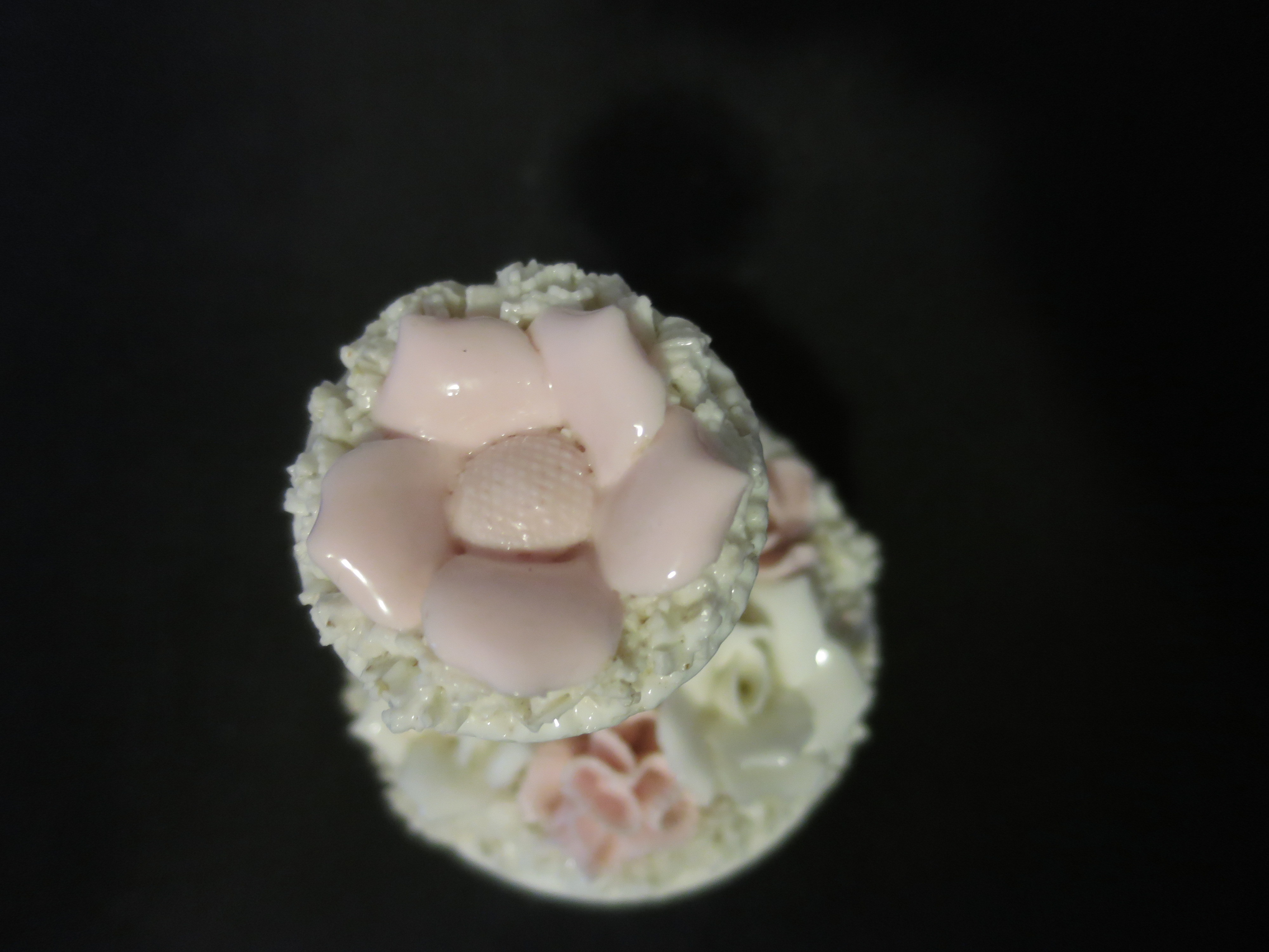 Vintage Porcelain Spaghetti Floral Perfume Bottle Mid Century
