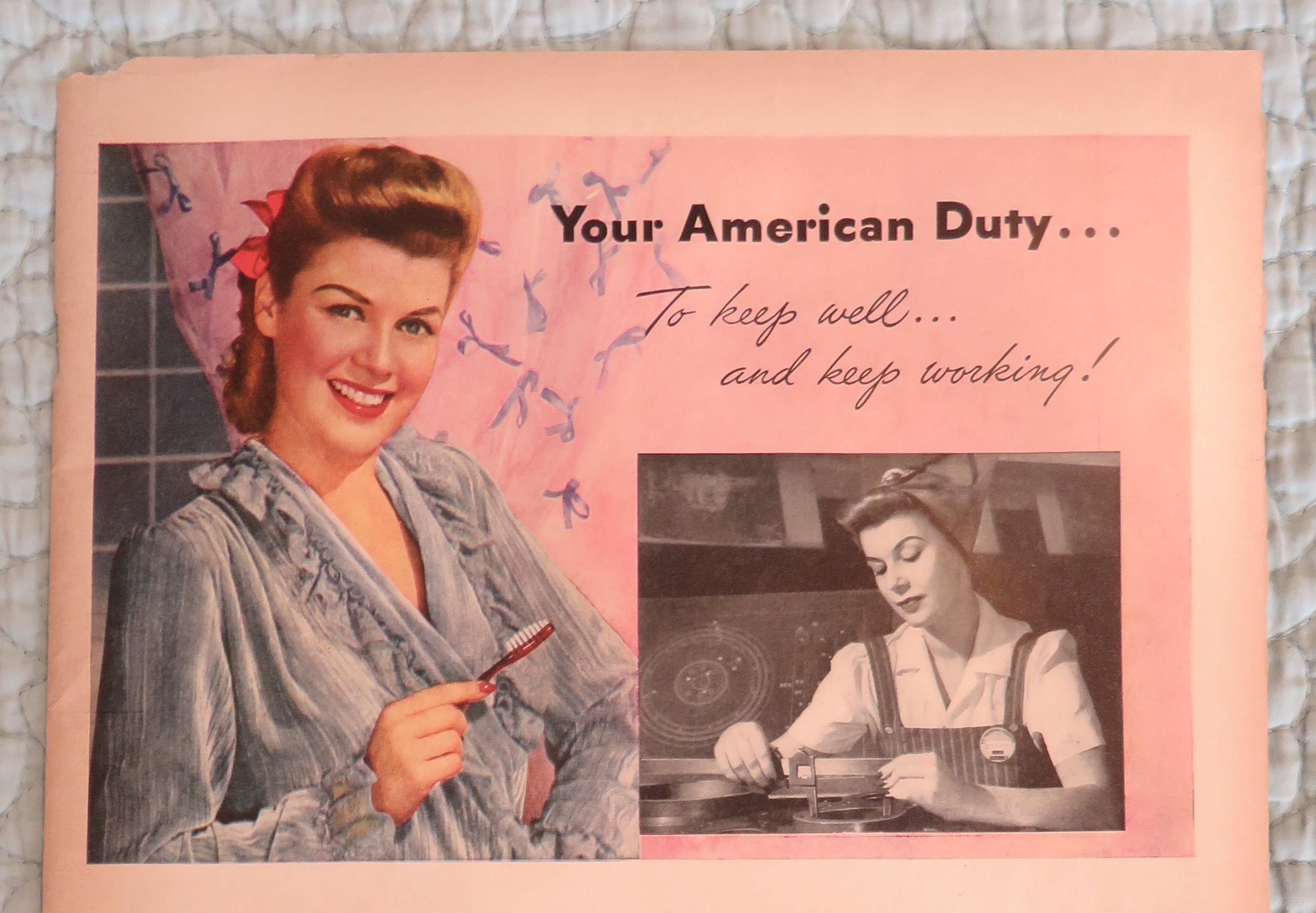 1943 Dr West's Miracle Tuft Toothbrush with Woman