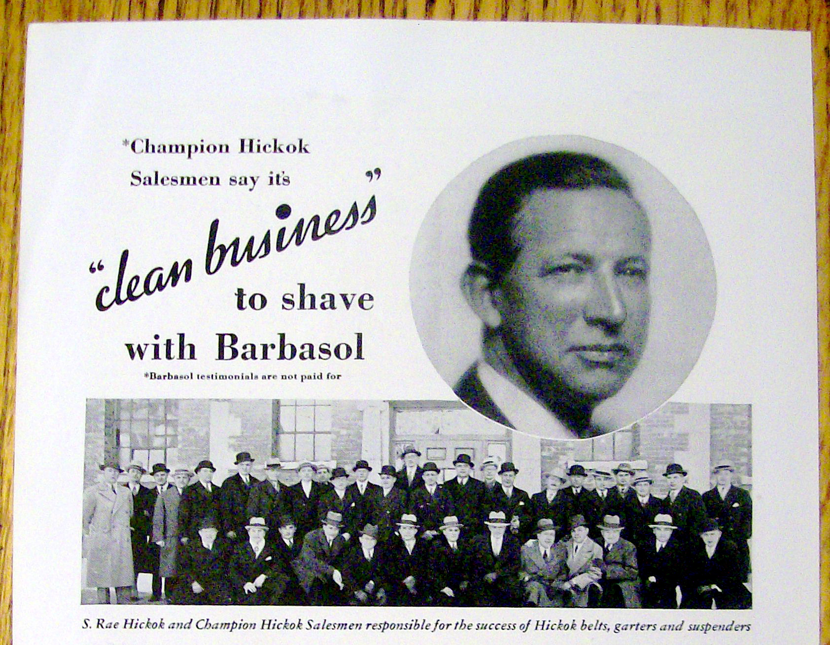 1931 Barbasol with Champion Hickok Salesmen