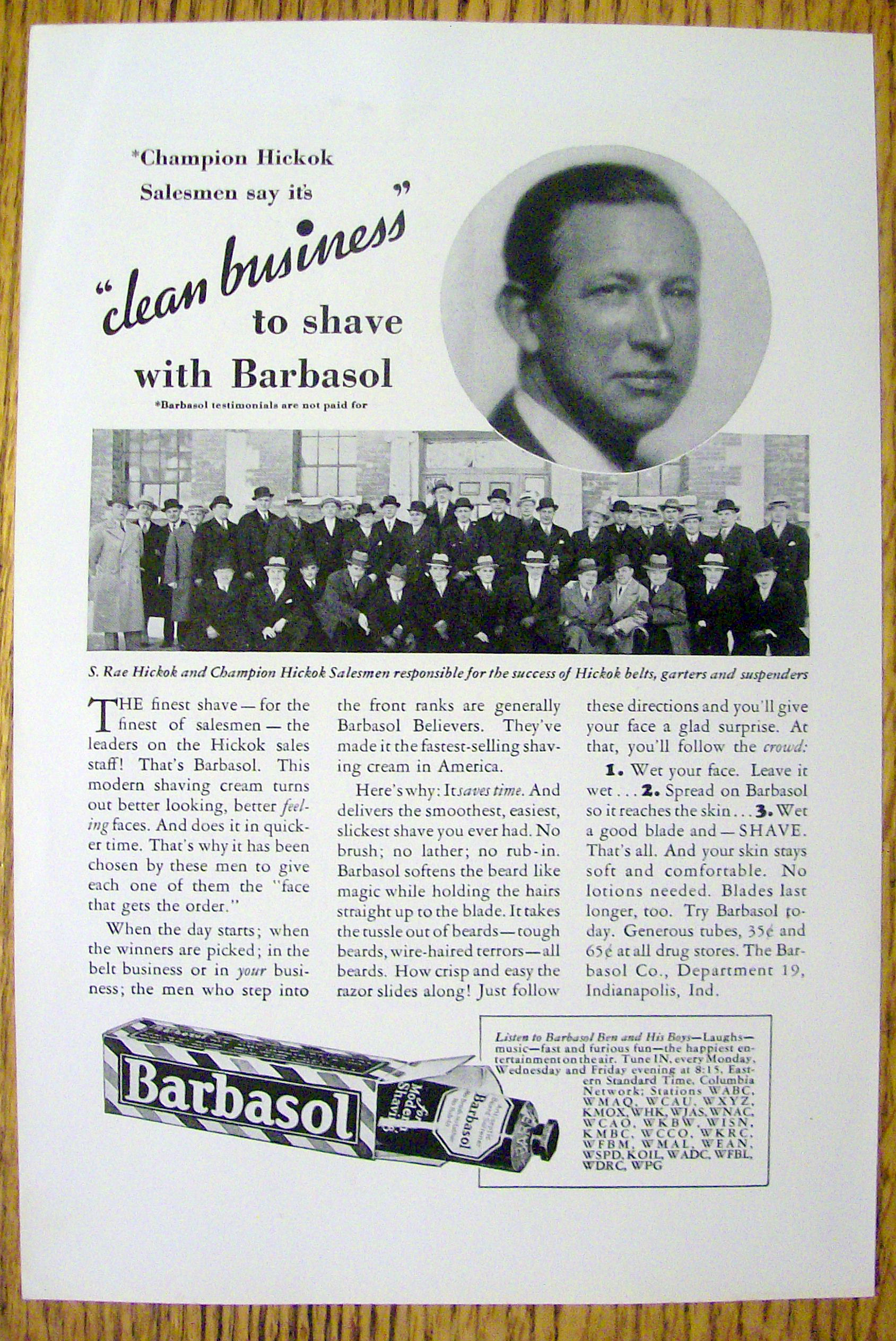 1931 Barbasol with Champion Hickok Salesmen