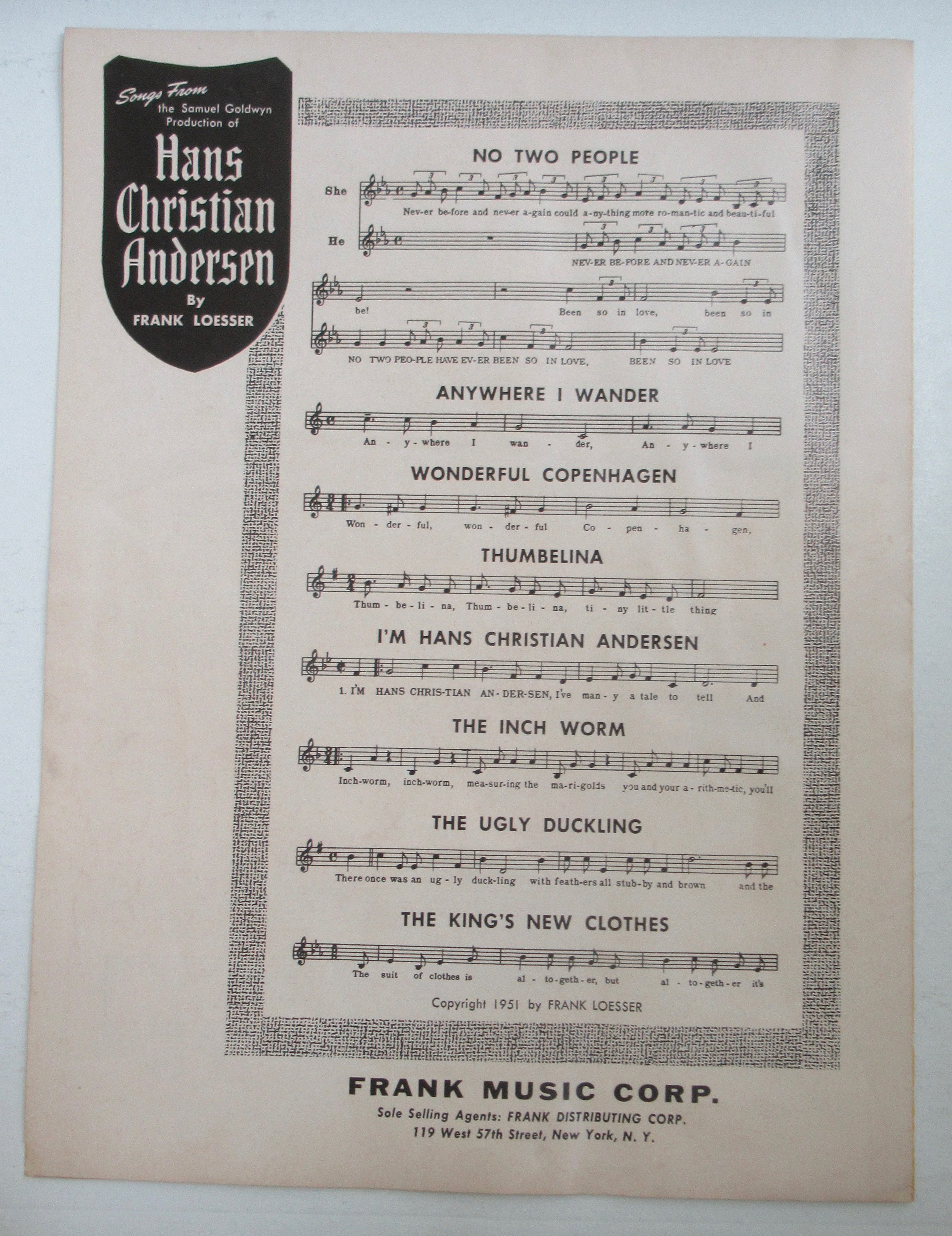 1950 If I Were A Bell Sheet Music (Sinatra & Brando)