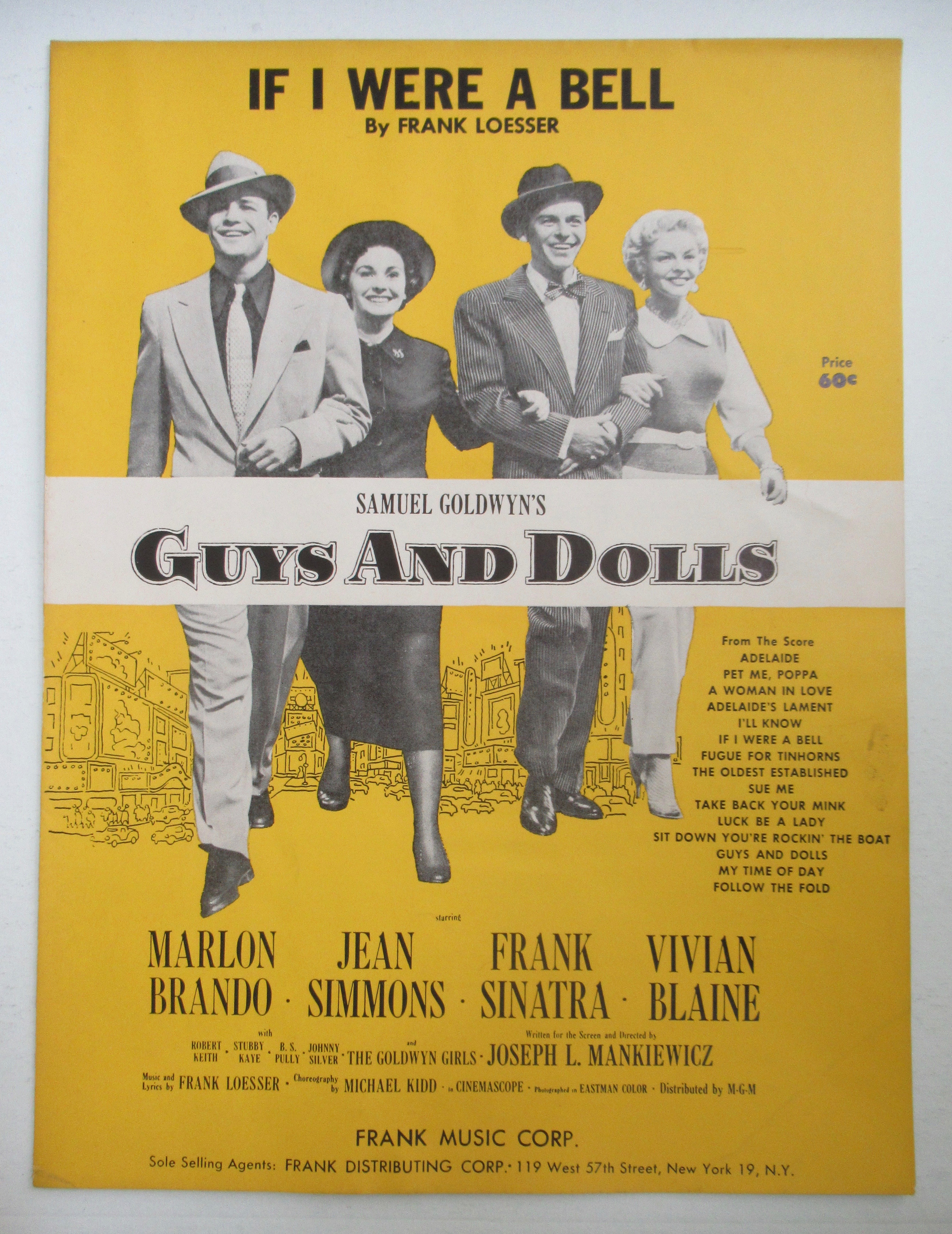 1950 If I Were A Bell Sheet Music (Sinatra & Brando)