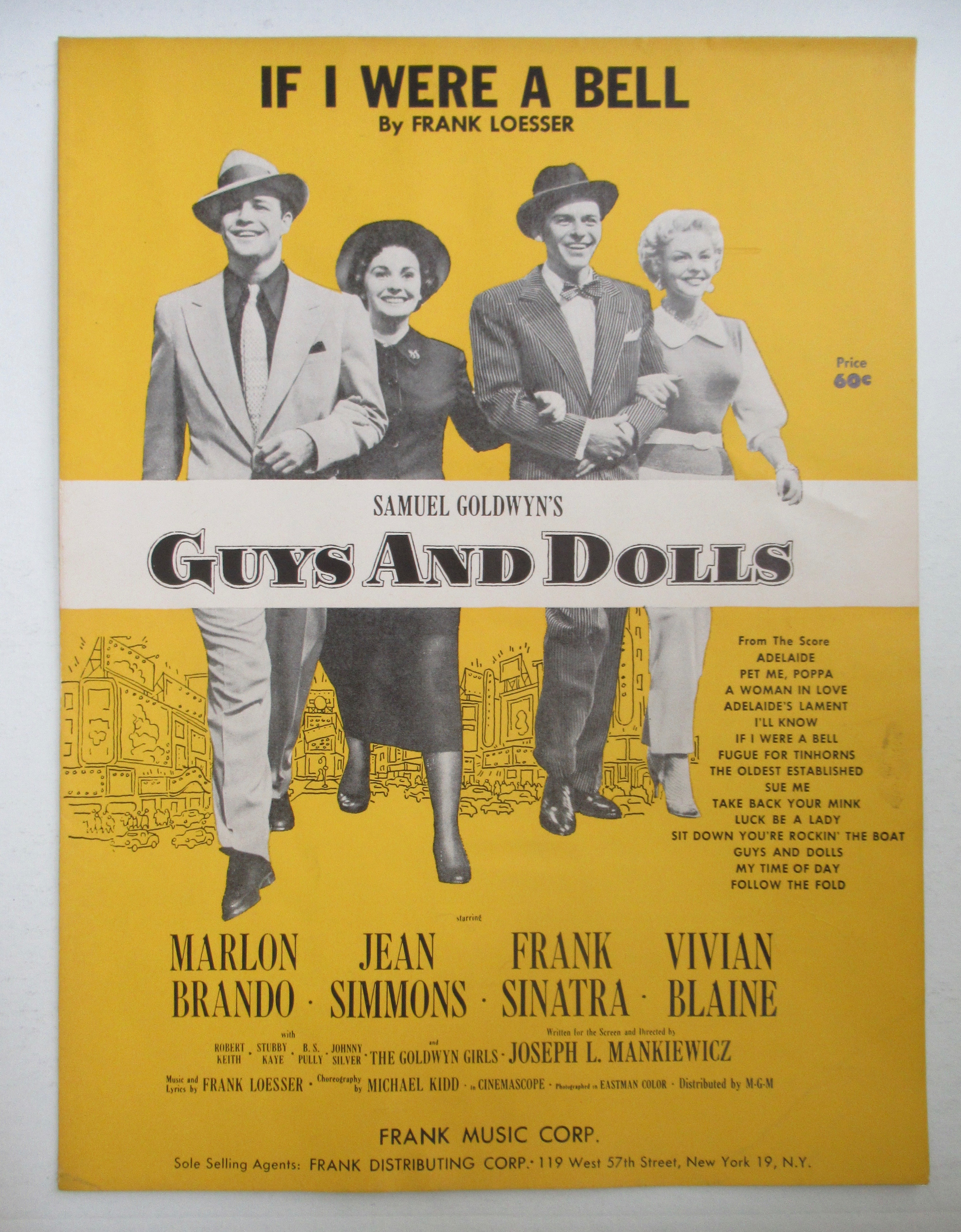1950 If I Were A Bell Sheet Music (Sinatra & Brando)