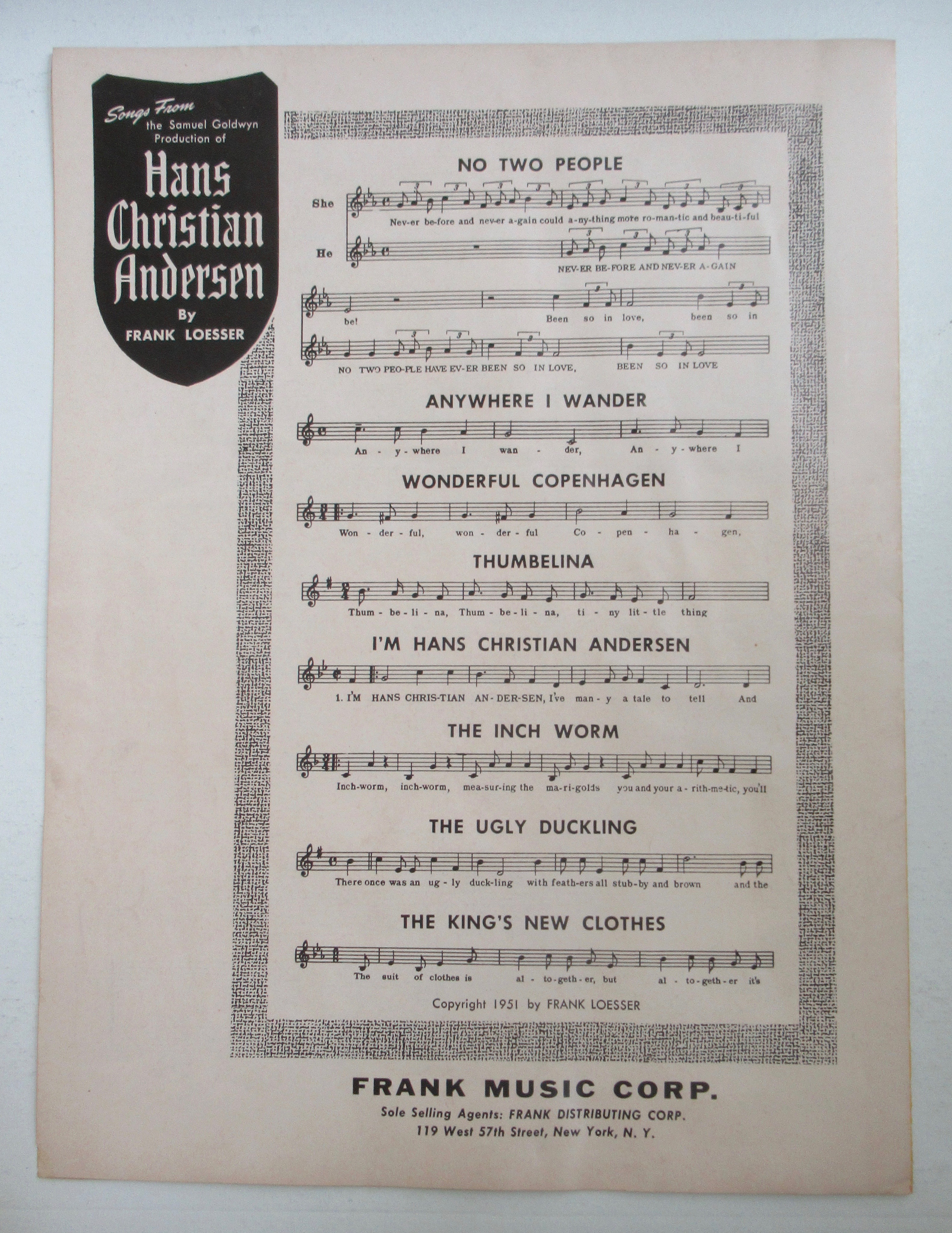 1950 If I Were A Bell Sheet Music (Sinatra & Brando)