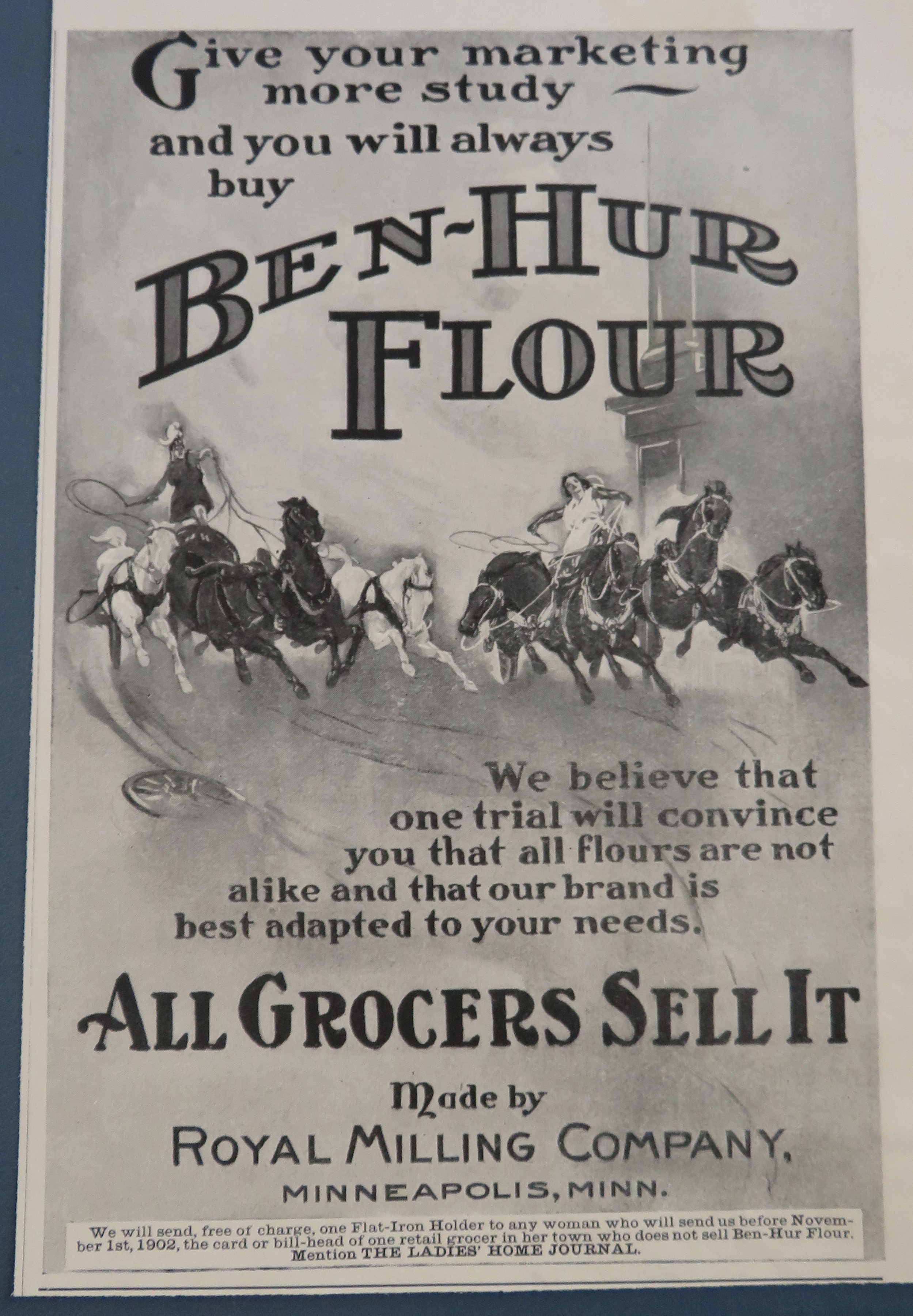 1902 Ben Hur Flour with Soldiers & Chariots & Horses