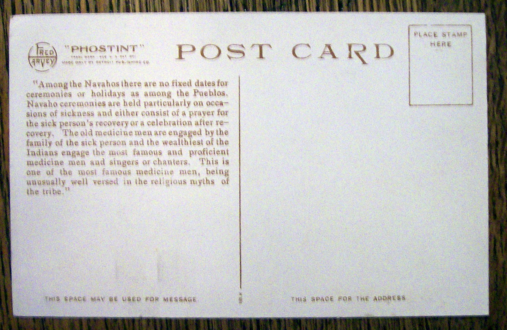 Postcard of Old Navajo Indian Medicine Man (New Mexico)