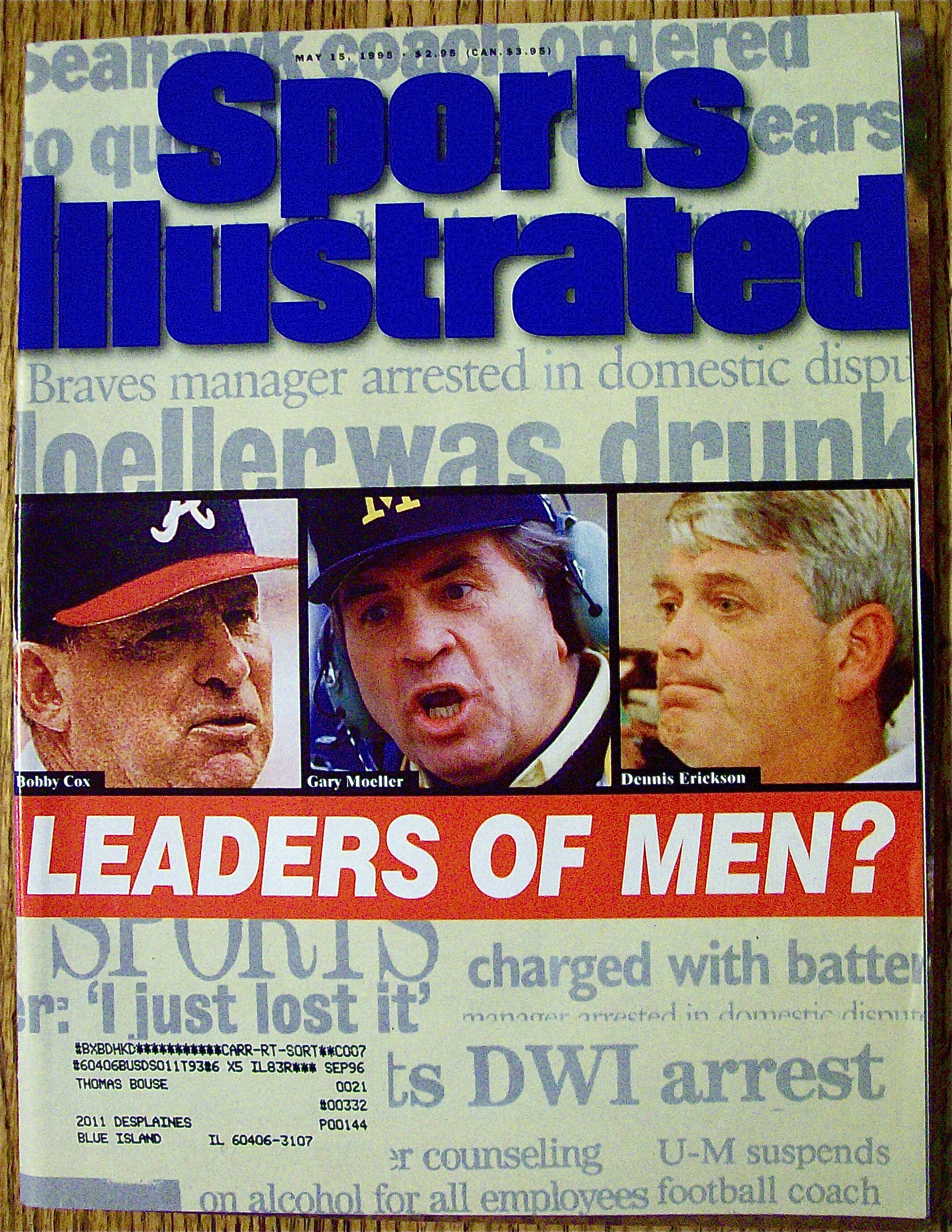 Sport Illustrated Magazine May 15, 1995 Leaders Of Men