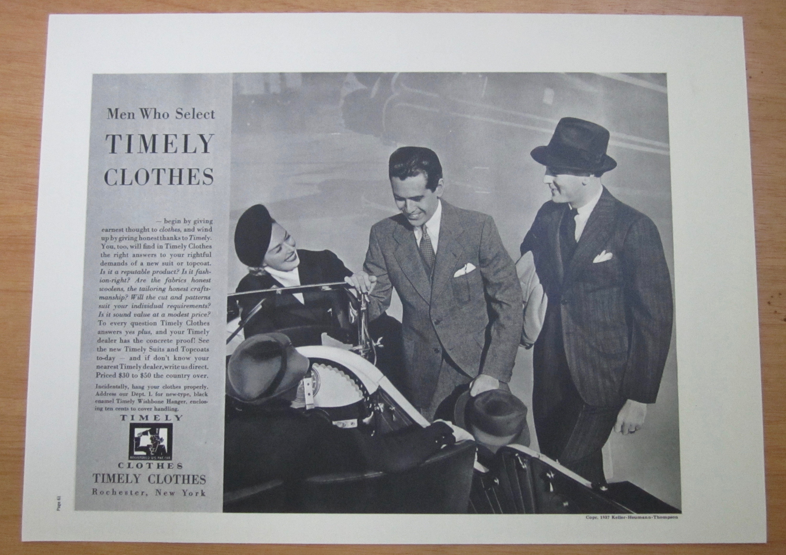 1937 Timely Clothes with Men Talking By A Car