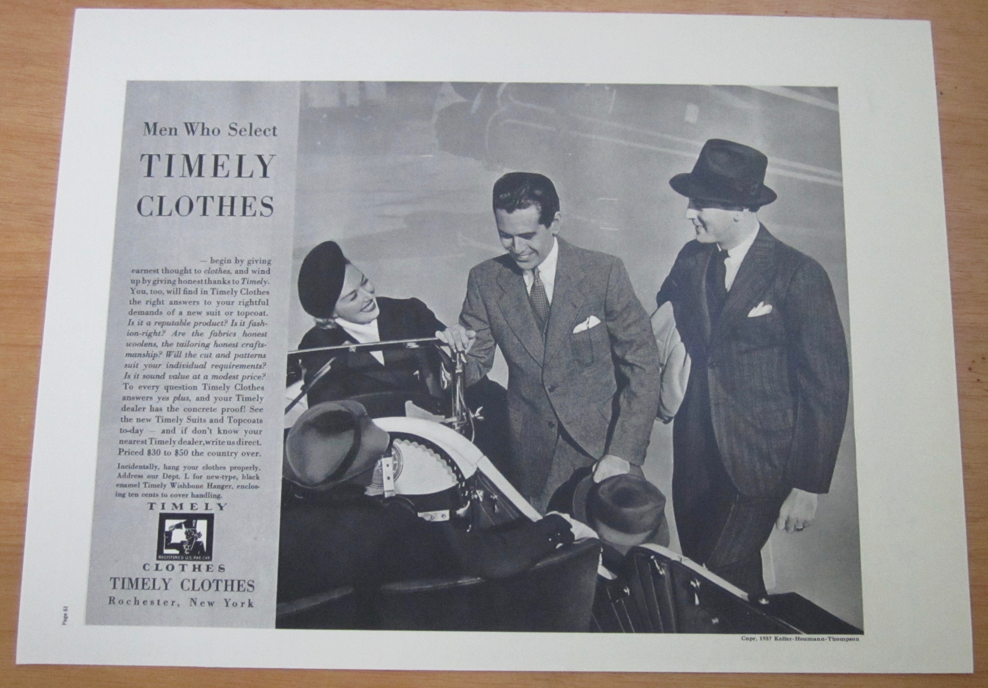 1937 Timely Clothes with Men Talking By A Car