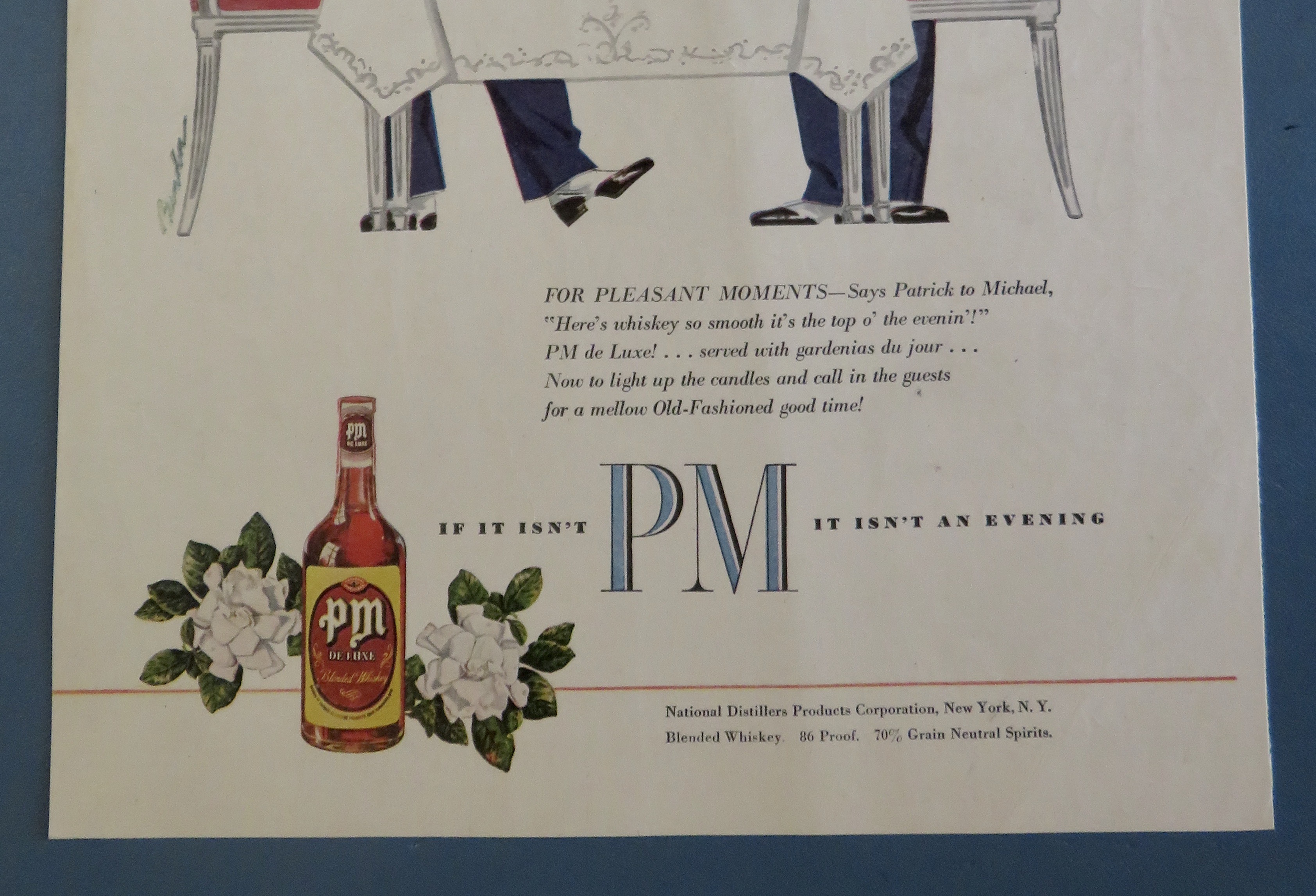 1950's PM Whiskey with 2 Bellboys Setting A Table
