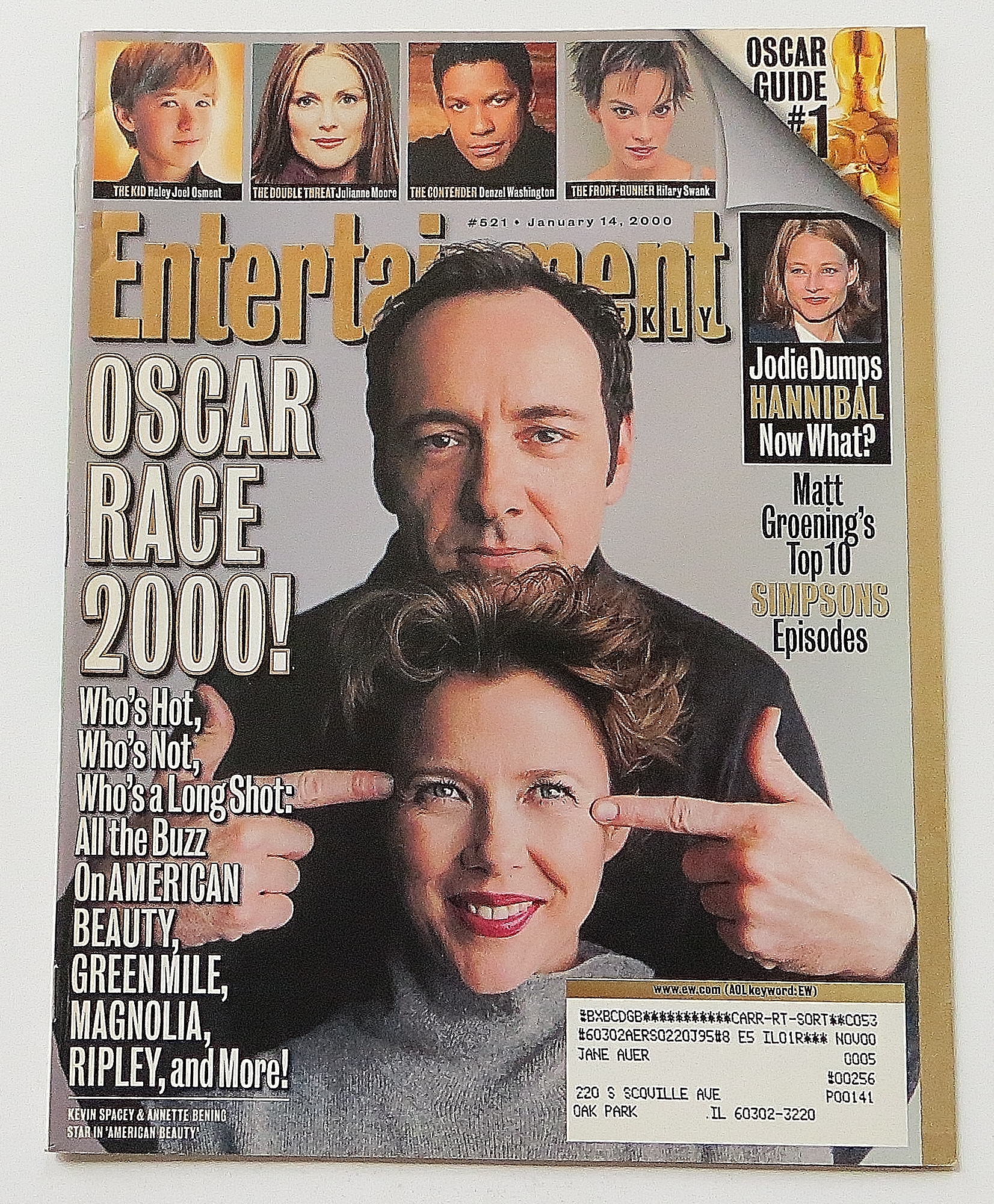 Entertainment January 14, 2000 Oscar Race 2000