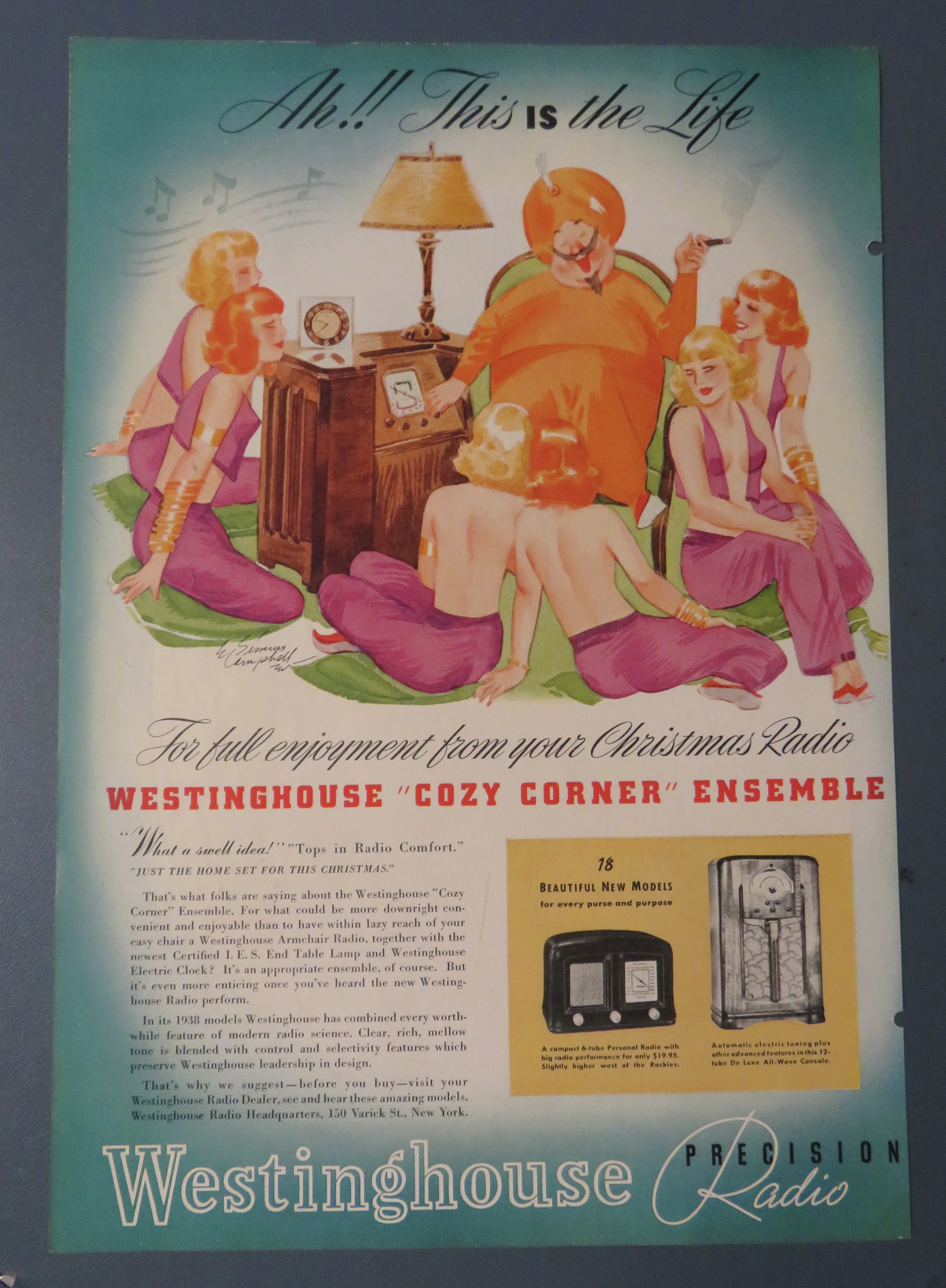 1938 Westinghouse Radio with Sheik & His Harem