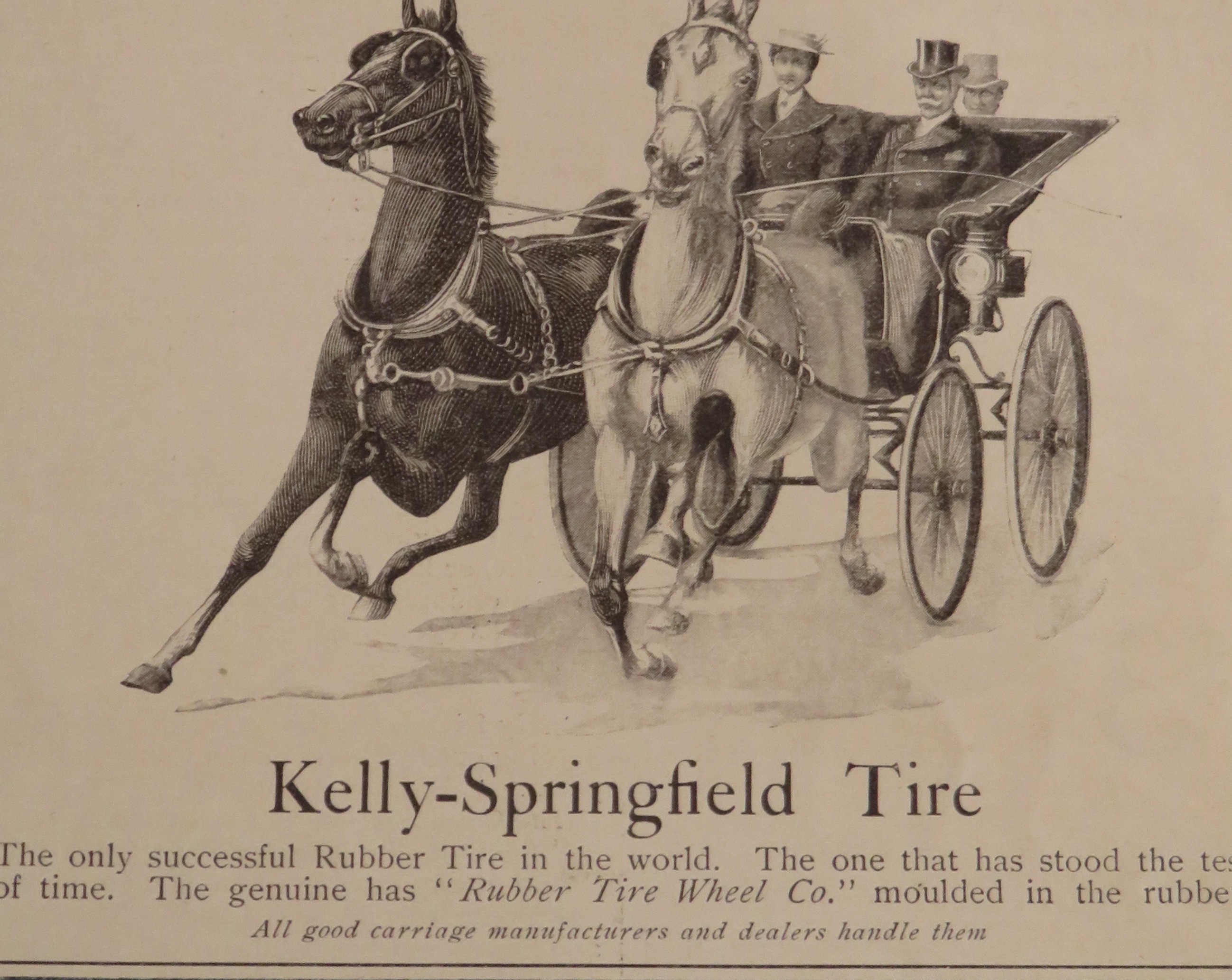 1899 Kelly Springfield Tires with Horse & Buggy