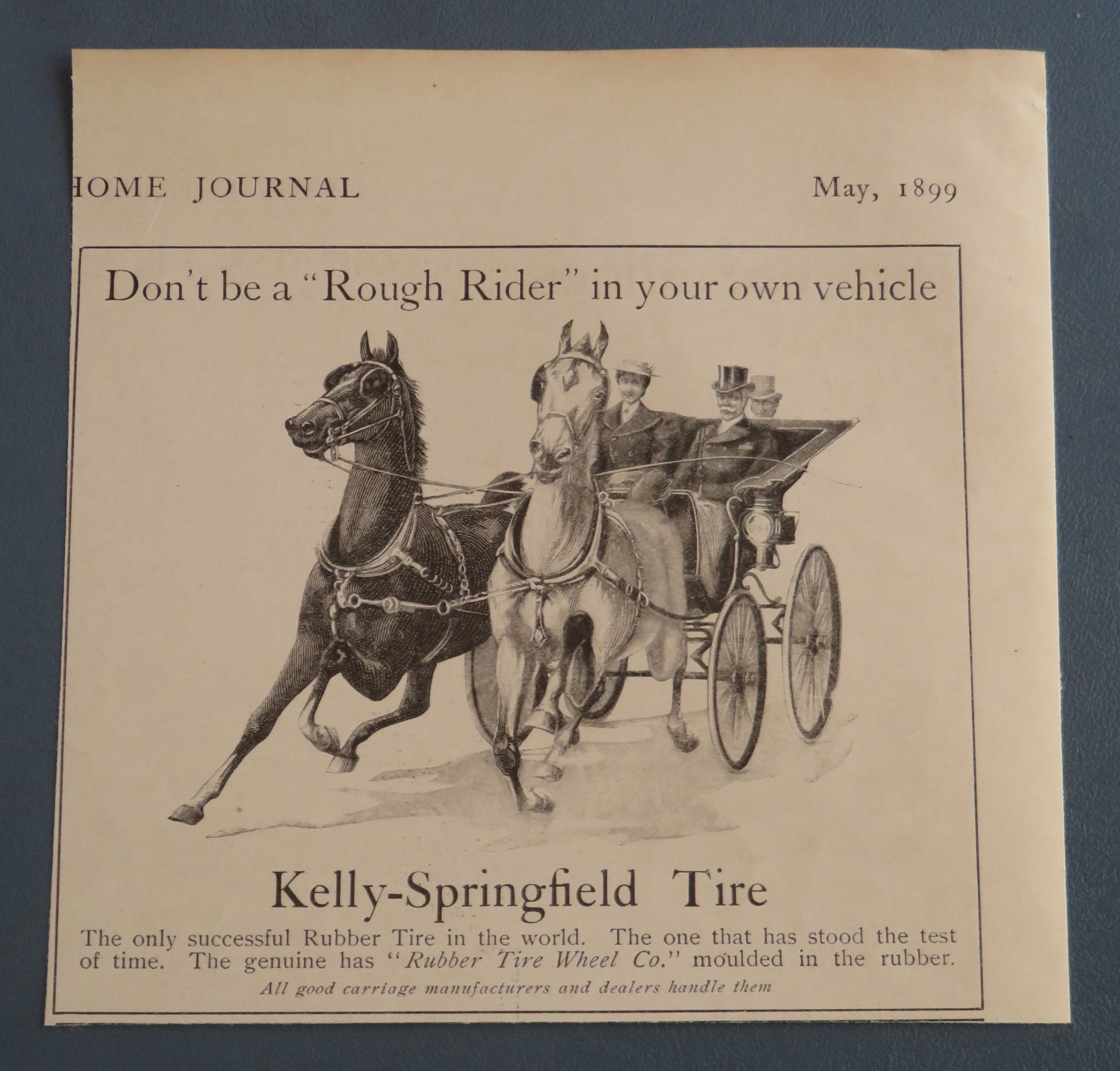 1899 Kelly Springfield Tires with Horse & Buggy