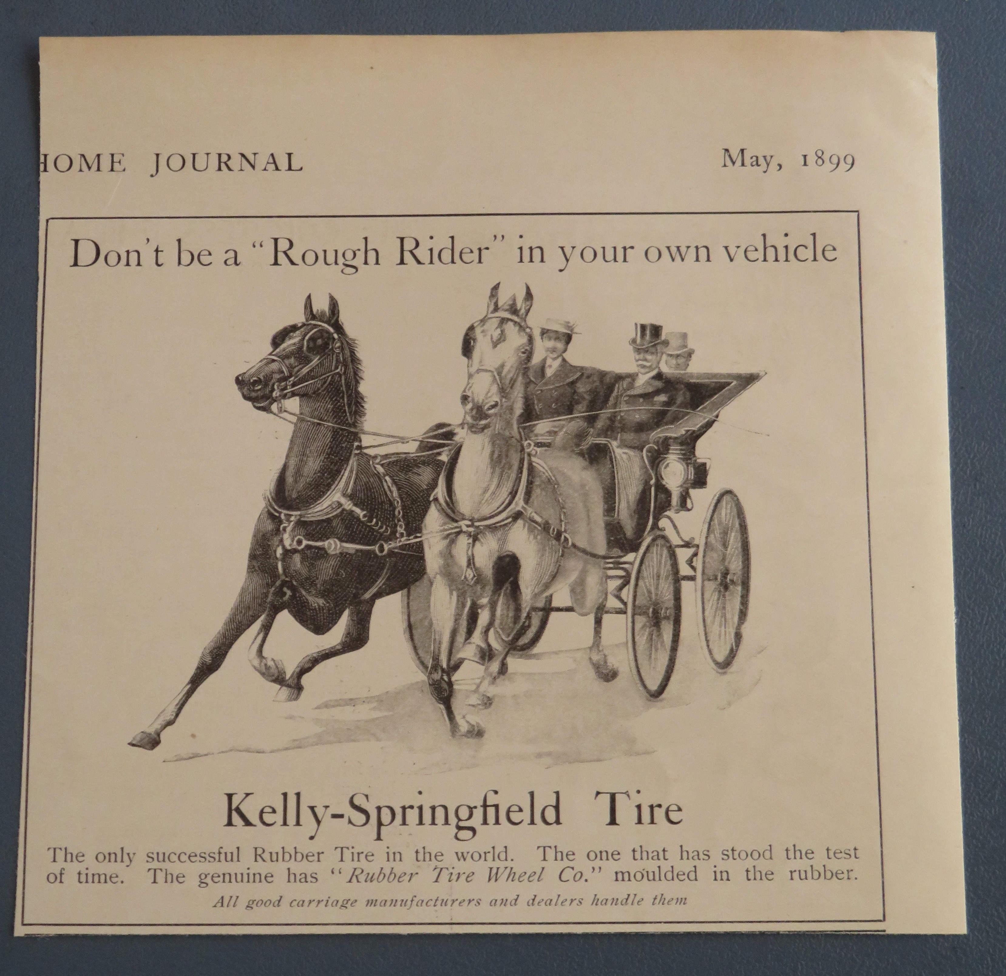 1899 Kelly Springfield Tires with Horse & Buggy