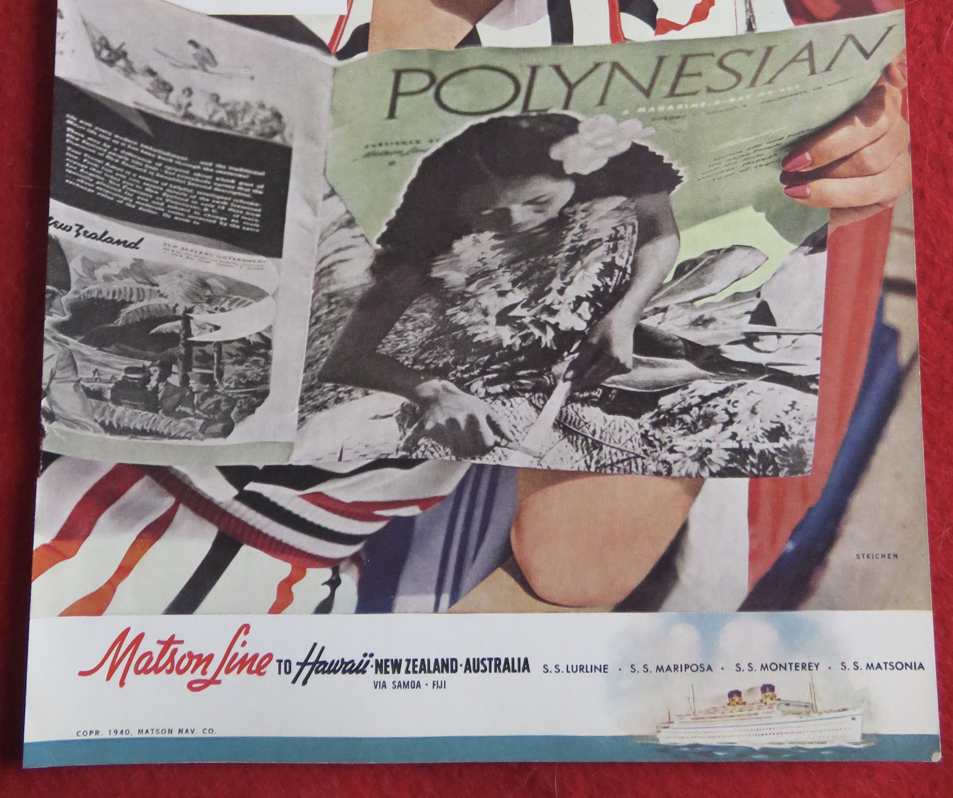 1940 Matson Line To Hawaii with Lovely Woman