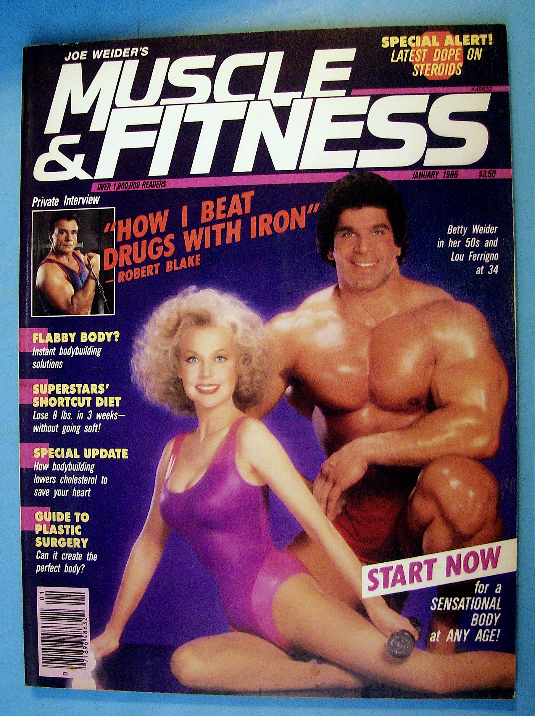 Muscle & Fitness January 1986 Betty Weider/Lou Ferrigno