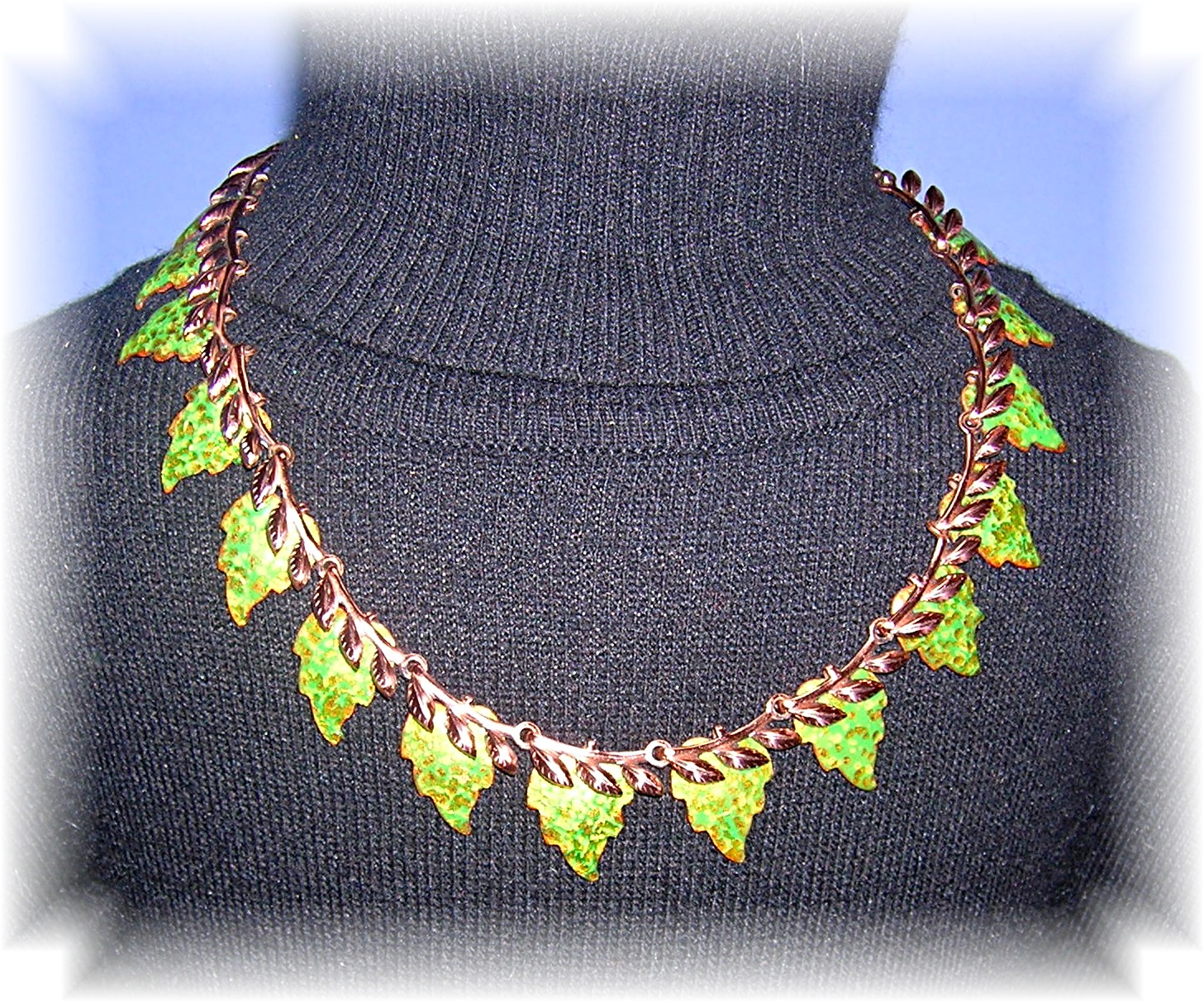 MATISSE Copper & Enamel Leaf Necklace