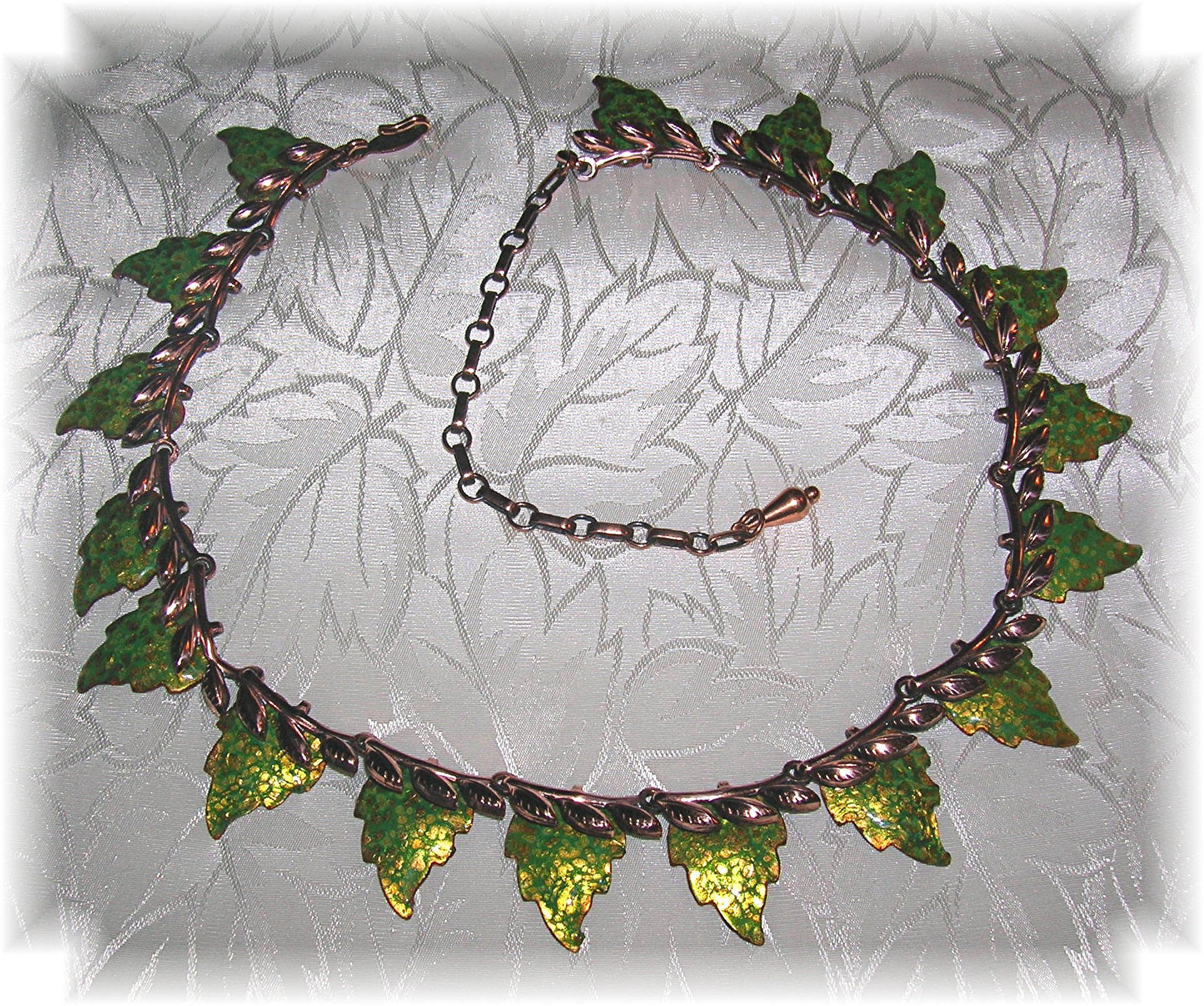 MATISSE Copper & Enamel Leaf Necklace