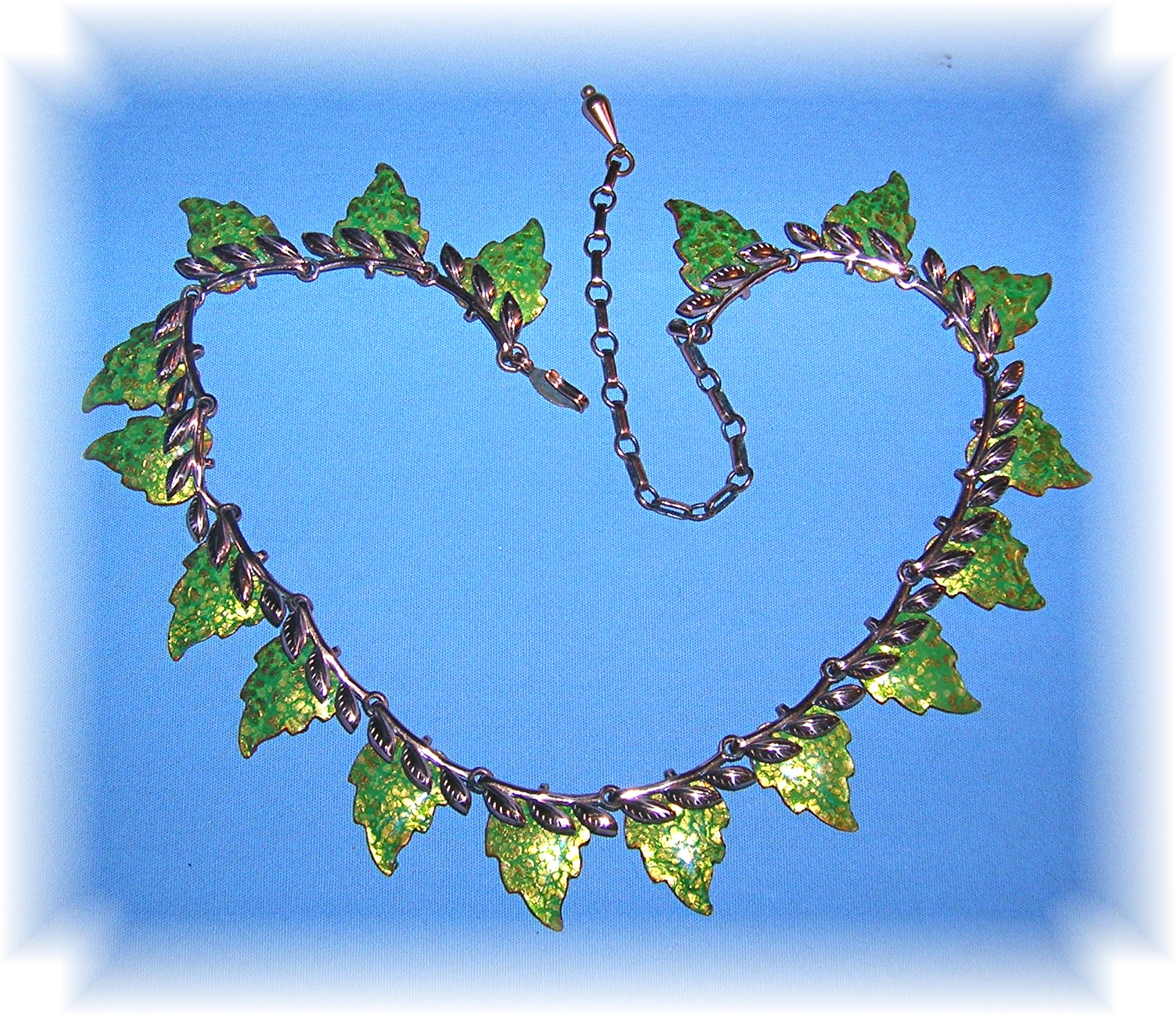 MATISSE Copper & Enamel Leaf Necklace
