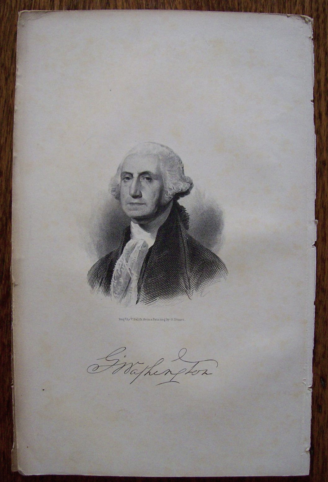1849 Engraving of President George Washington