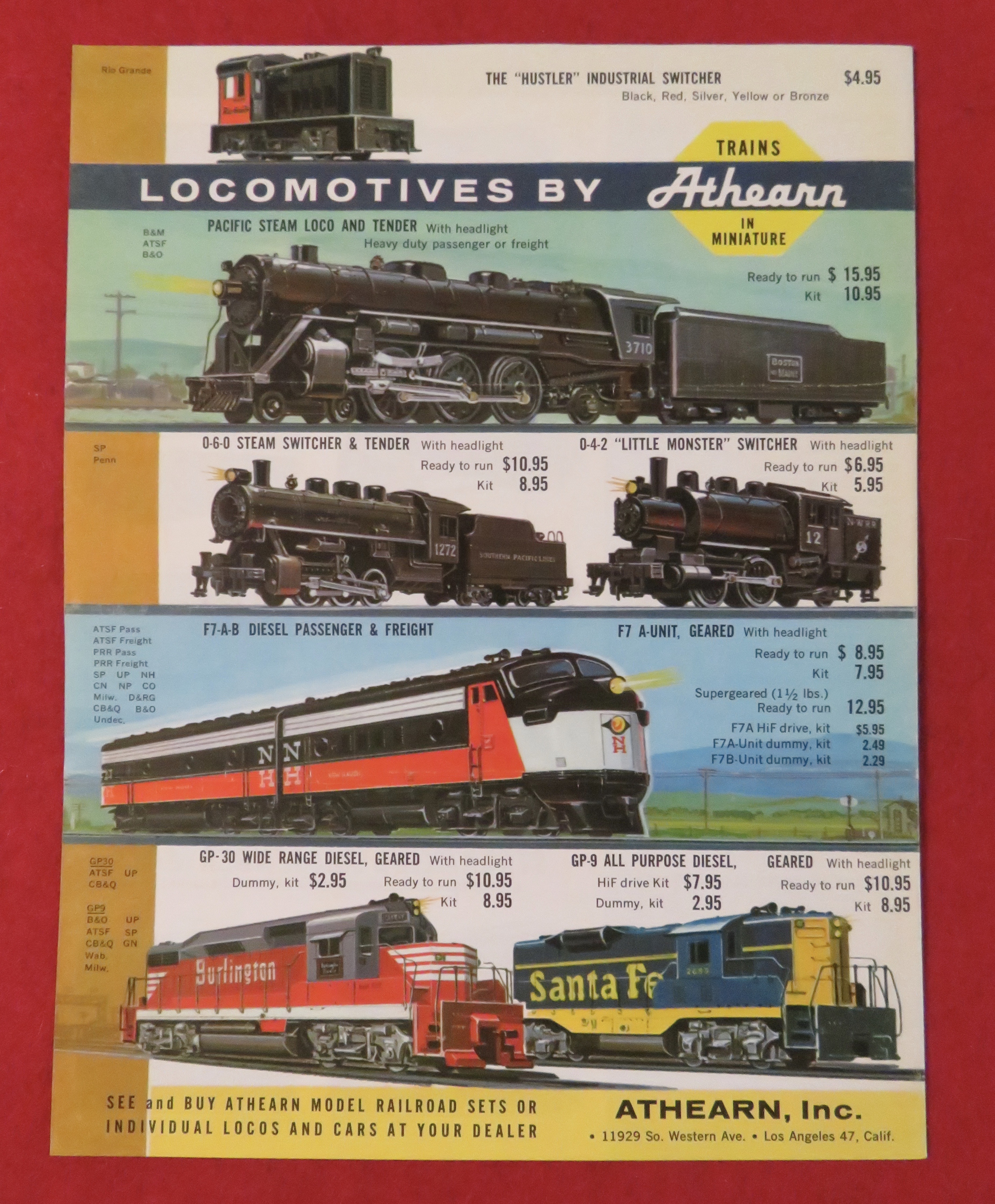 Athearn Model Railroad Train Catalog 1962 - 1963
