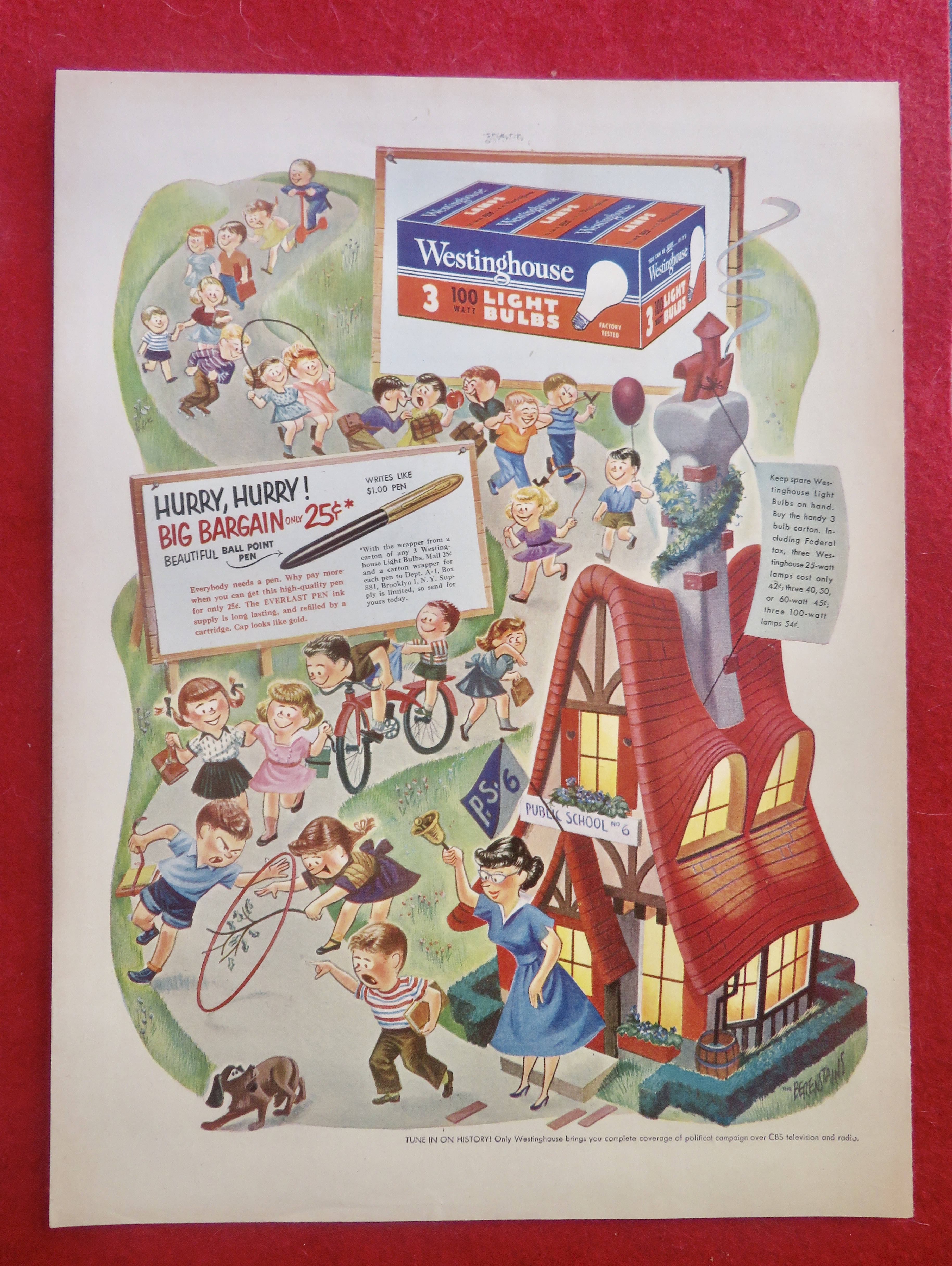 1950's Westinghouse Light Bulbs with Children Playing