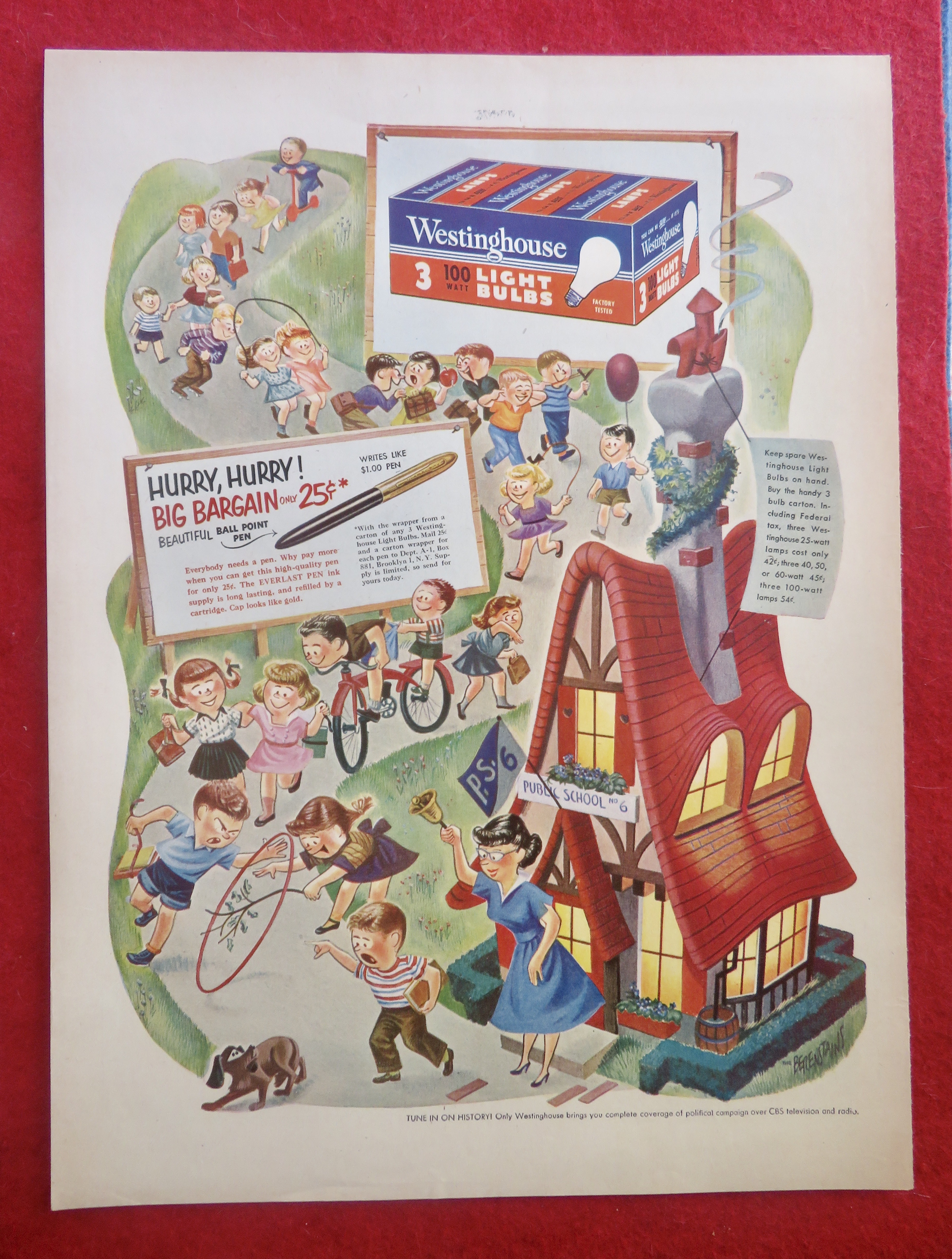 1950's Westinghouse Light Bulbs with Children Playing