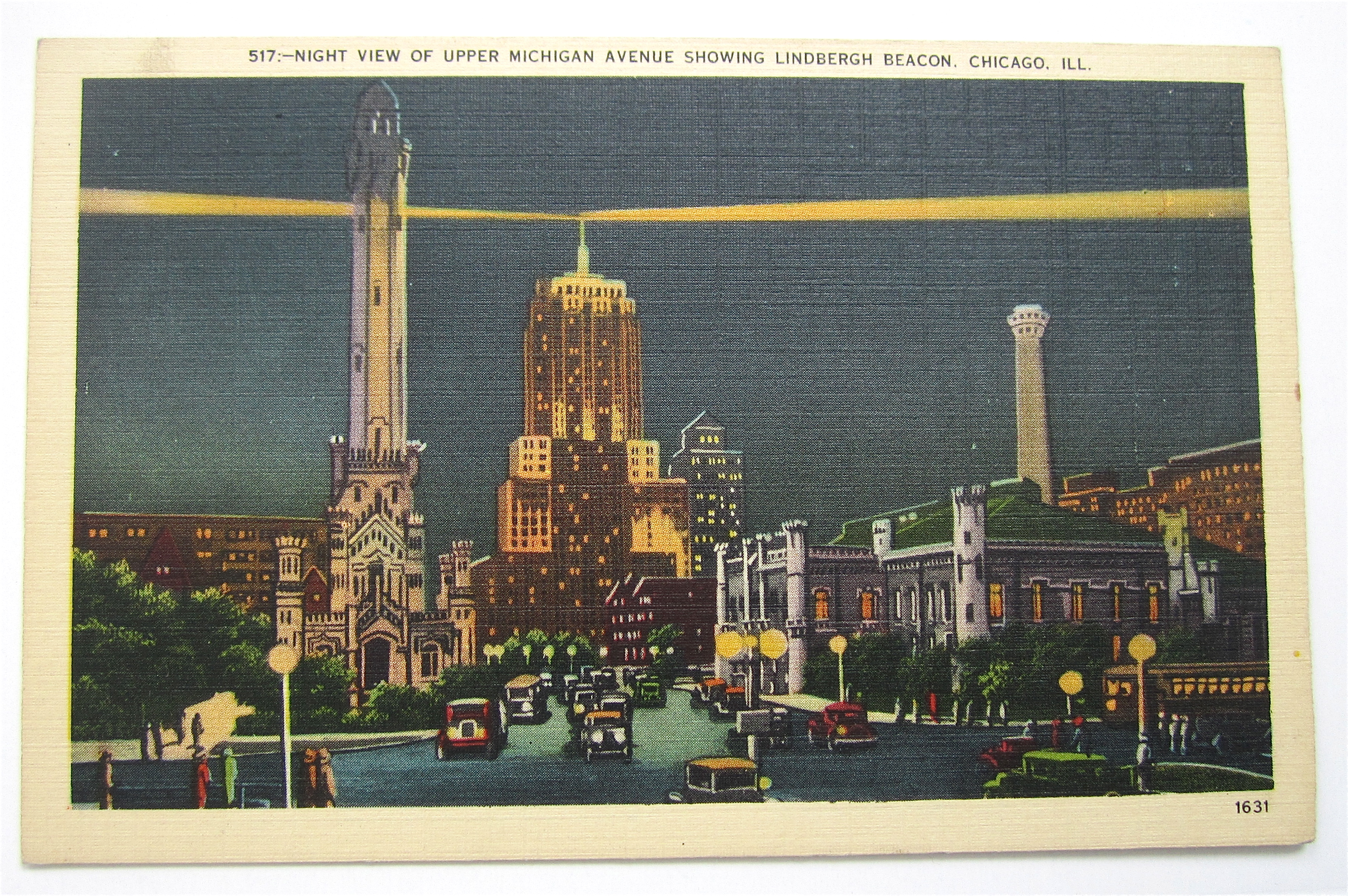 Night View Of Upper Michigan Ave Postcard