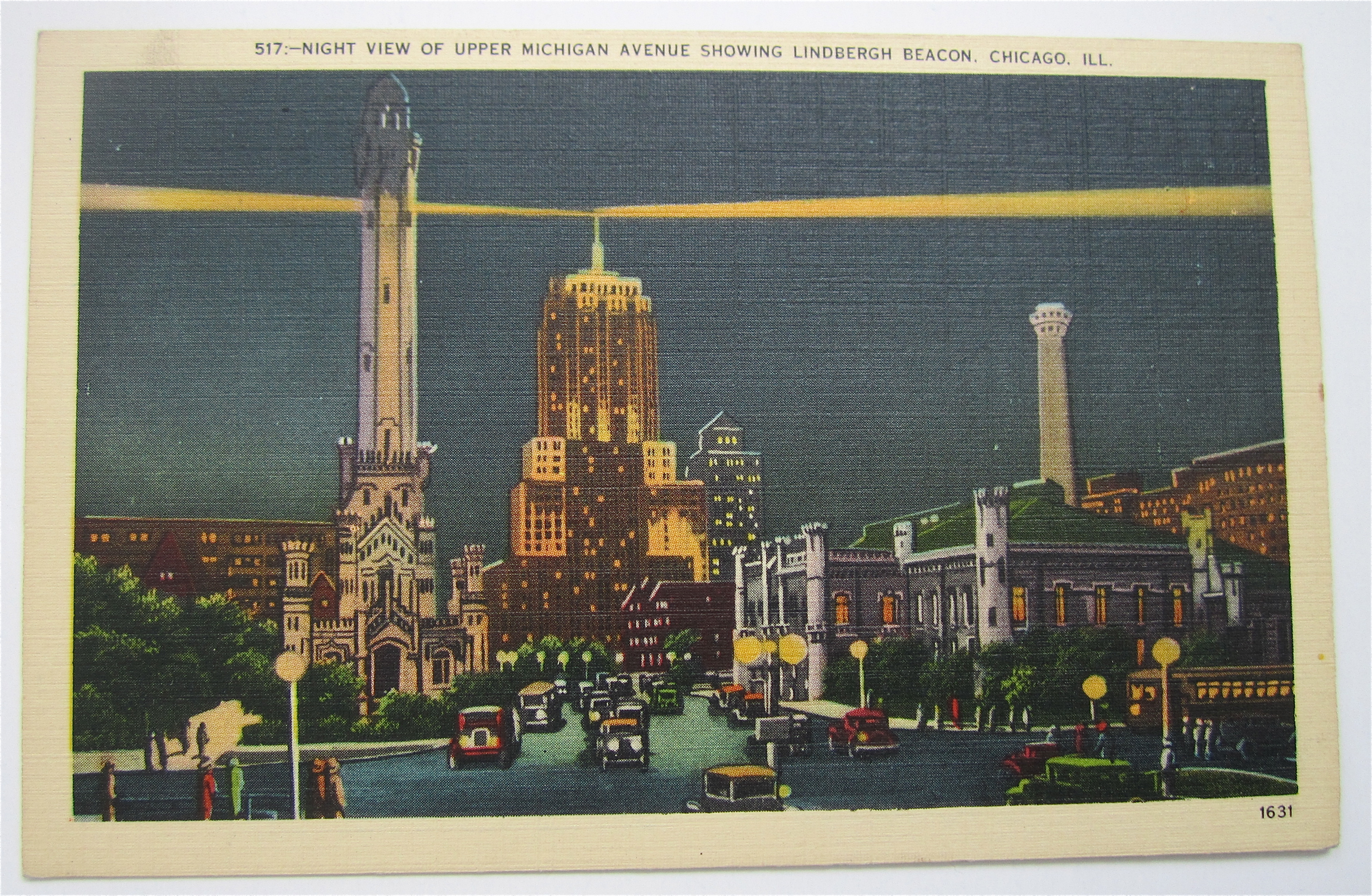 Night View Of Upper Michigan Ave Postcard