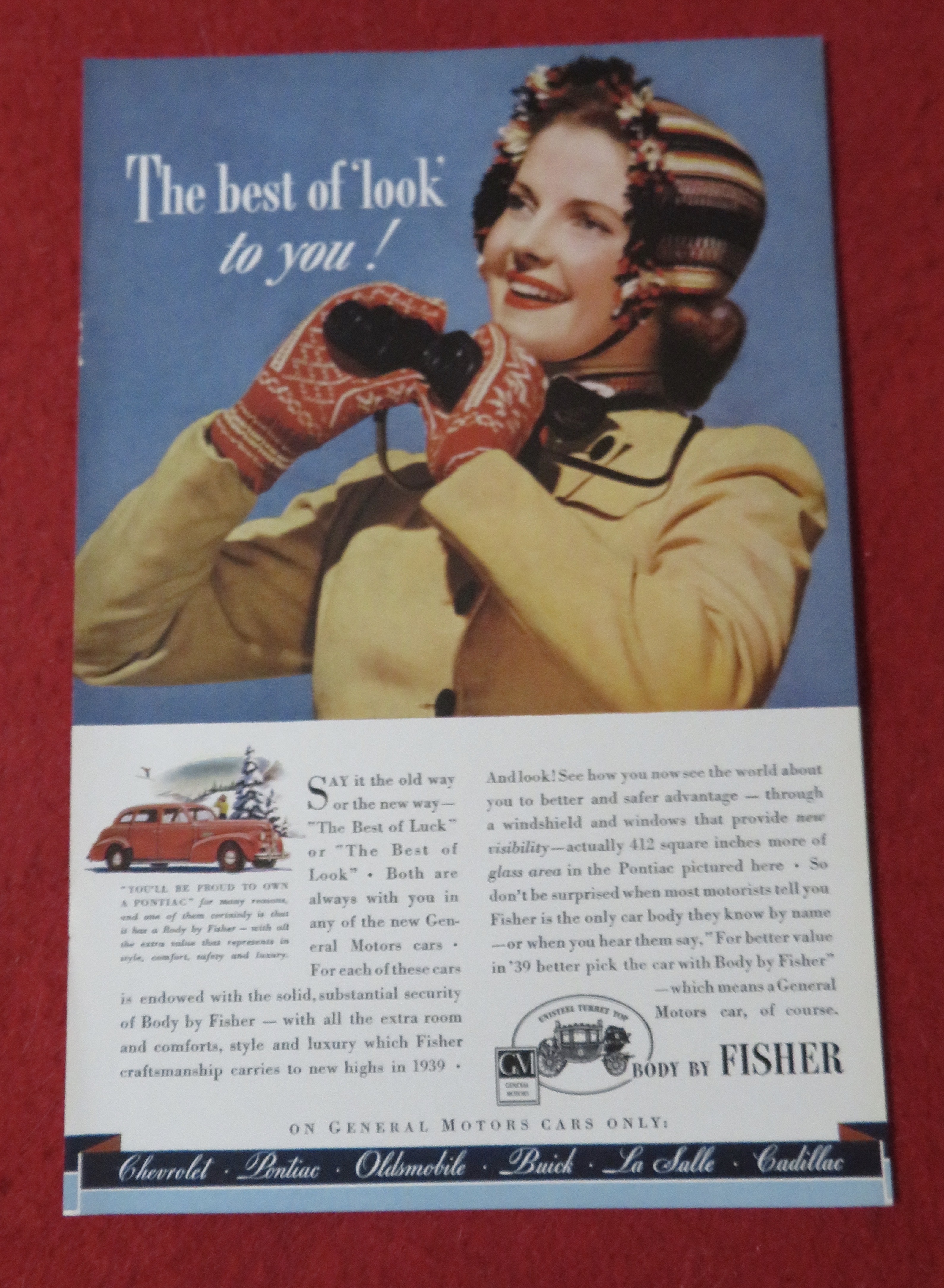 1939 Body By Fisher with Woman & Binoculars