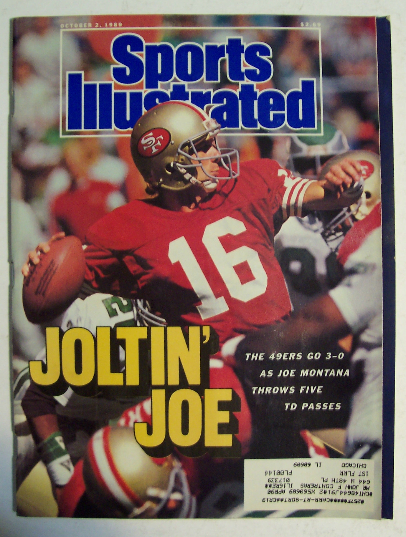 Sports Illustrated Magazine -Oct 2, 1989- Joe Montana