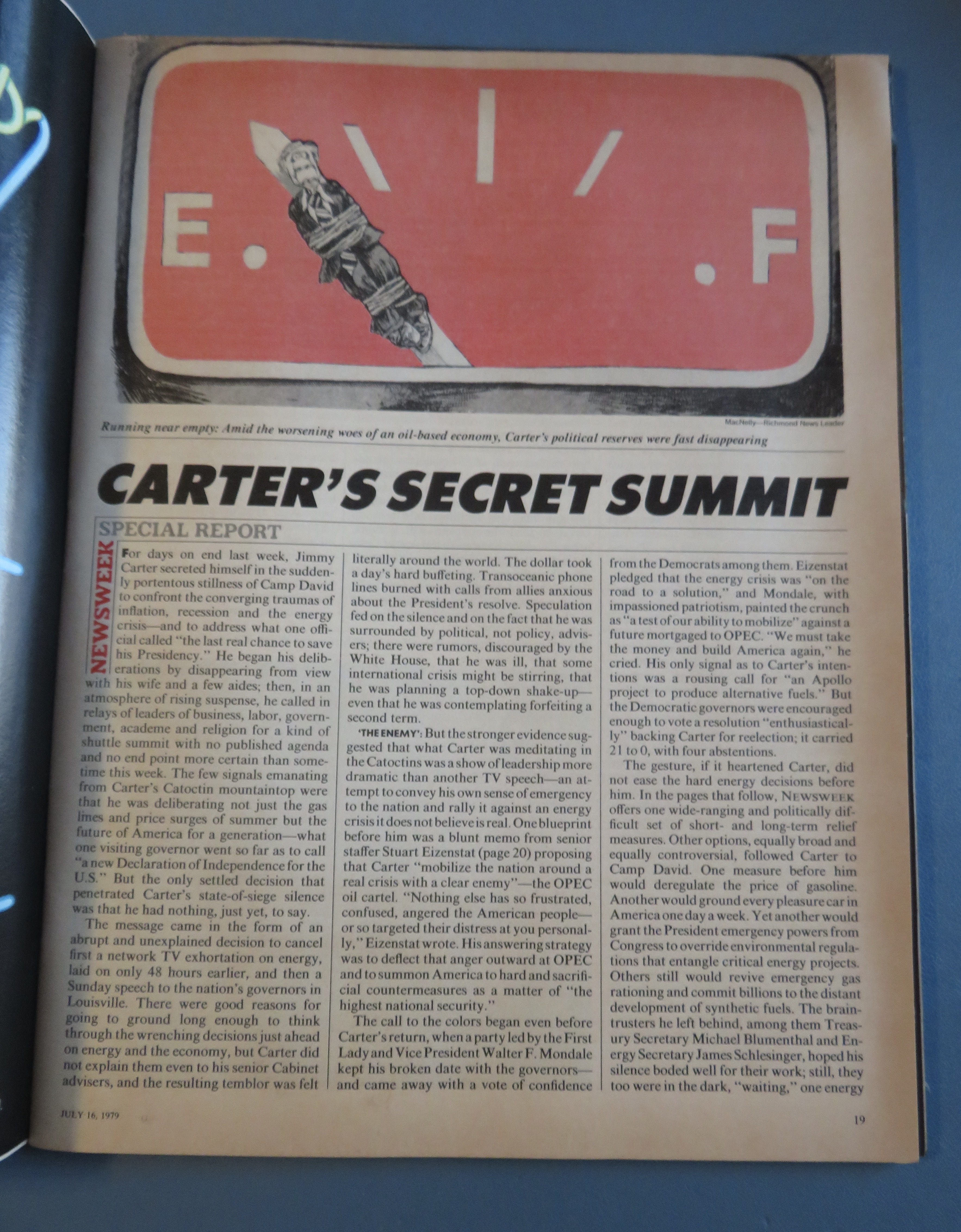 Newsweek Magazine July 16, 1979 Energy Crisis