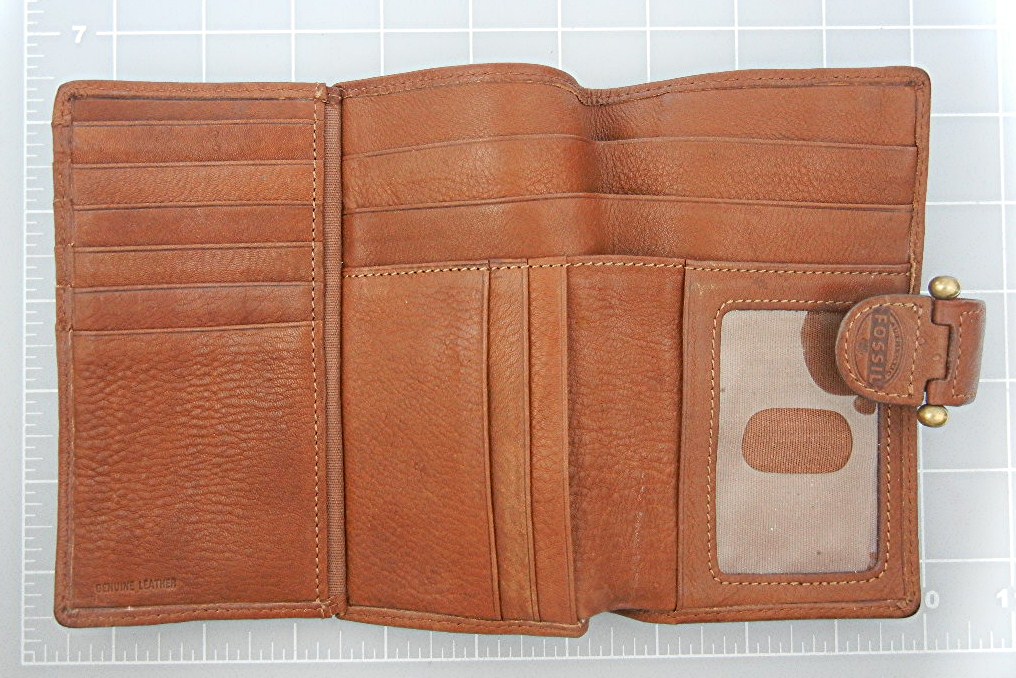 Wallet Tan Leather FOSSIL Check Book