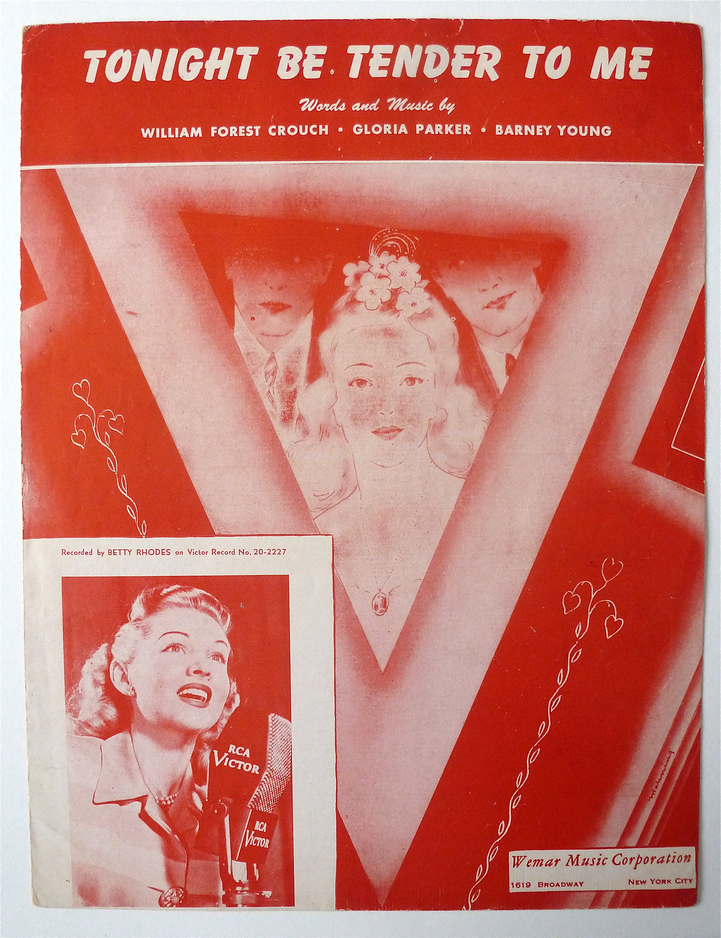 Sheet Music For 1946 Tonight Be Tender To Me