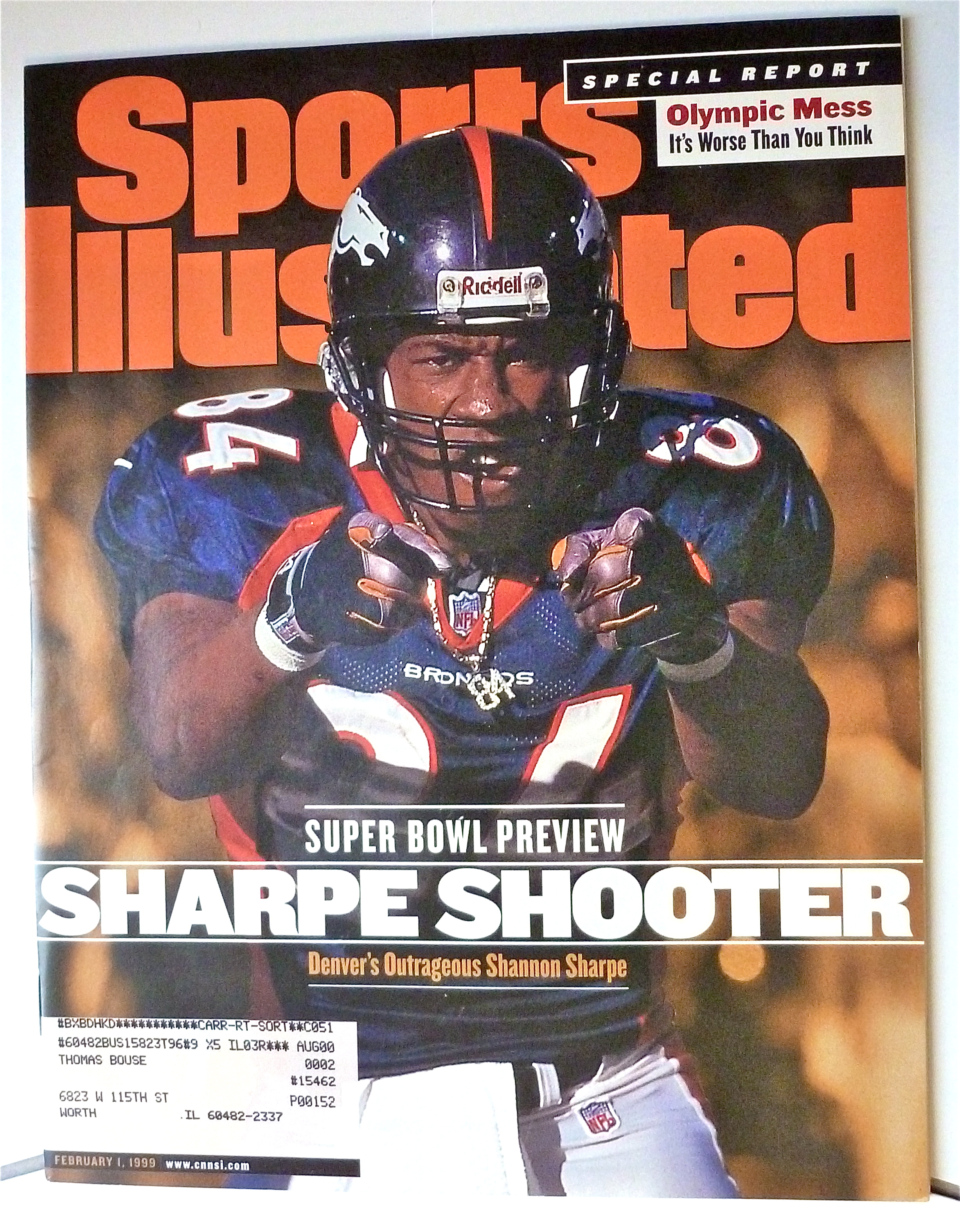 Sports Illustrated Magazine-Feb 1, 1999-Shannon Sharpe
