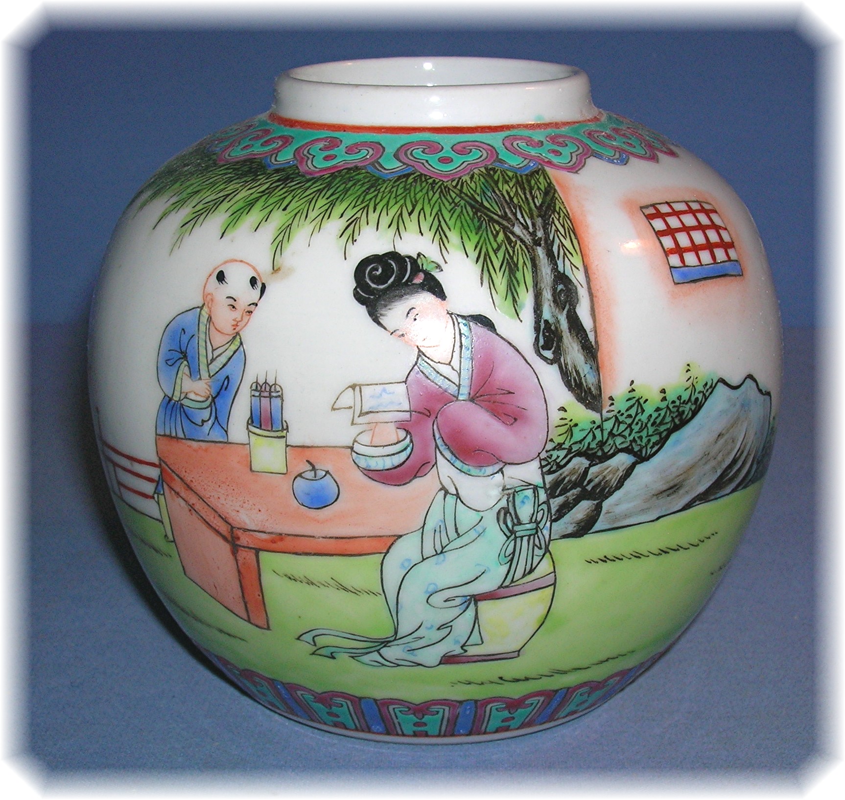 Oriental Tea Ceremony Porcelain Jar