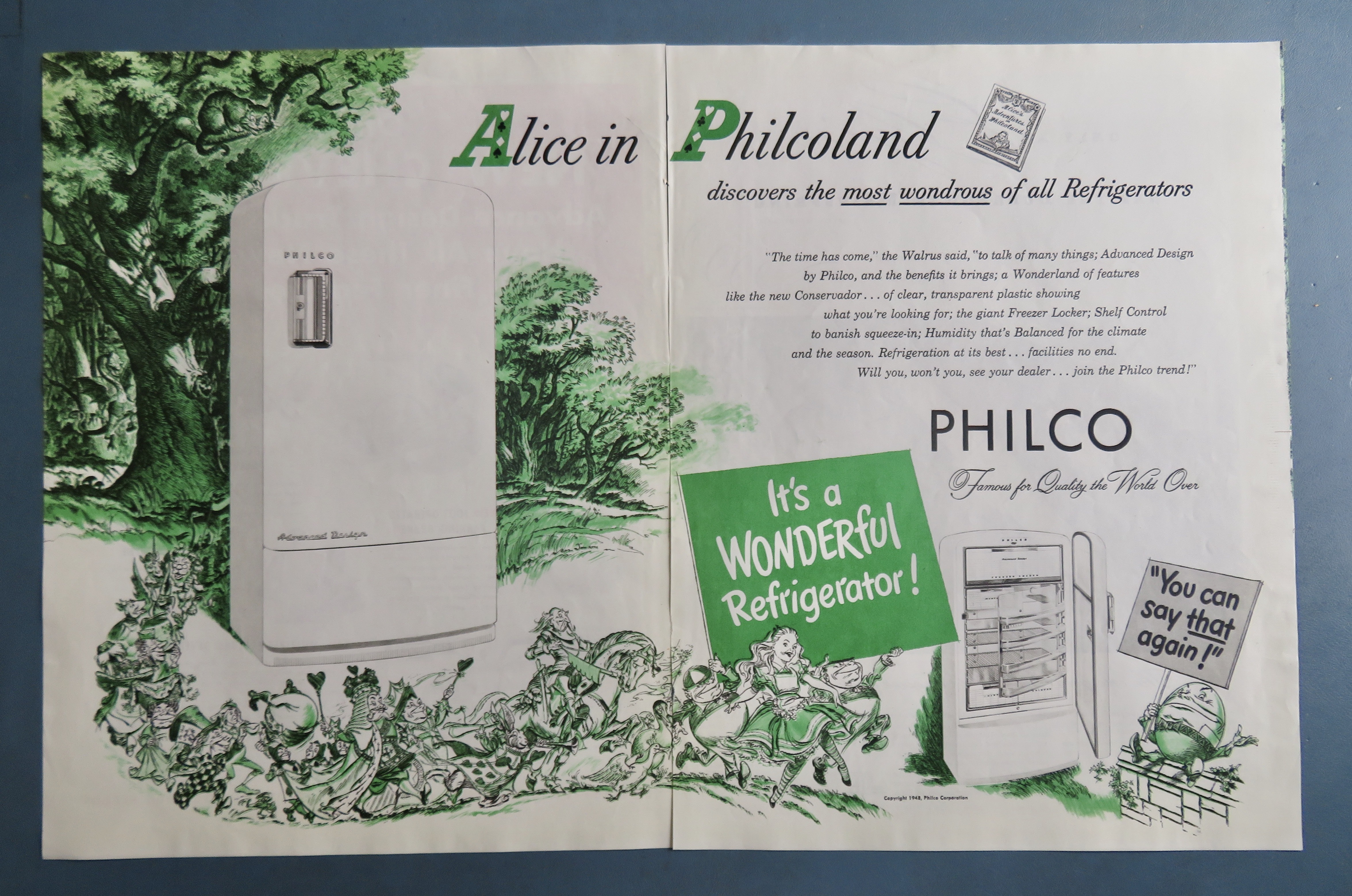 1948 Philco Refrigerator w/ Alice in Philcoland