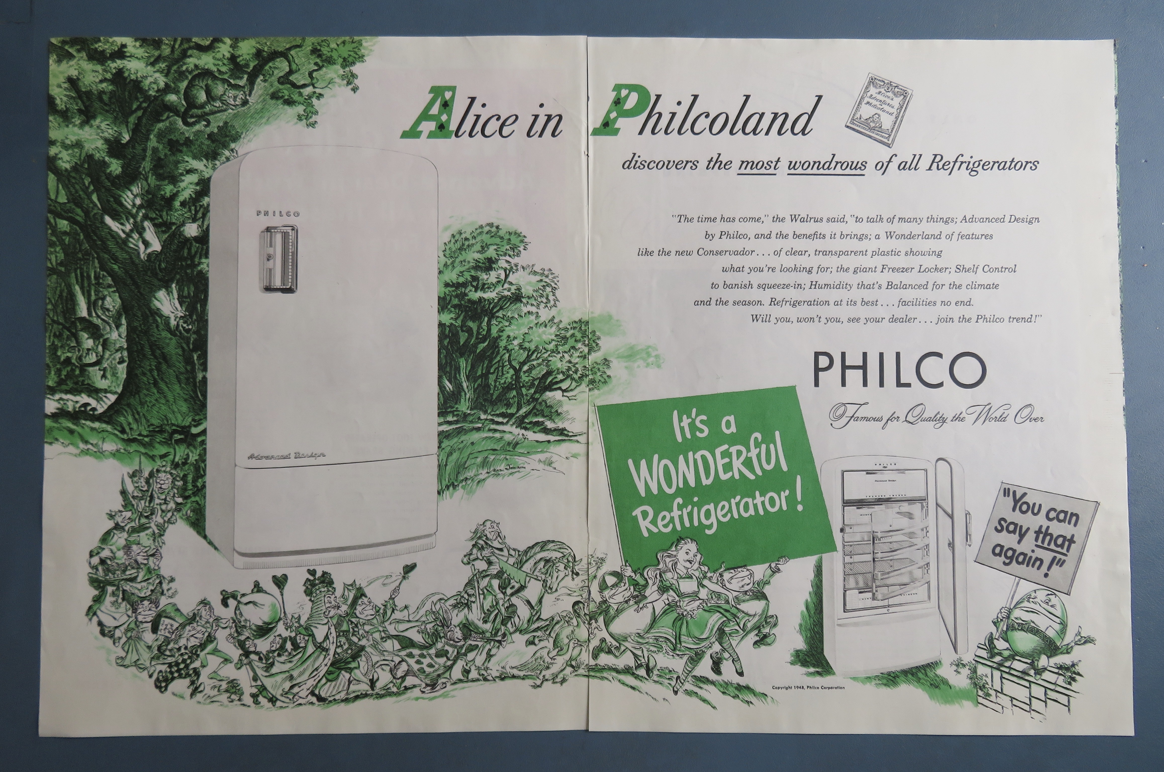 1948 Philco Refrigerator w/ Alice in Philcoland