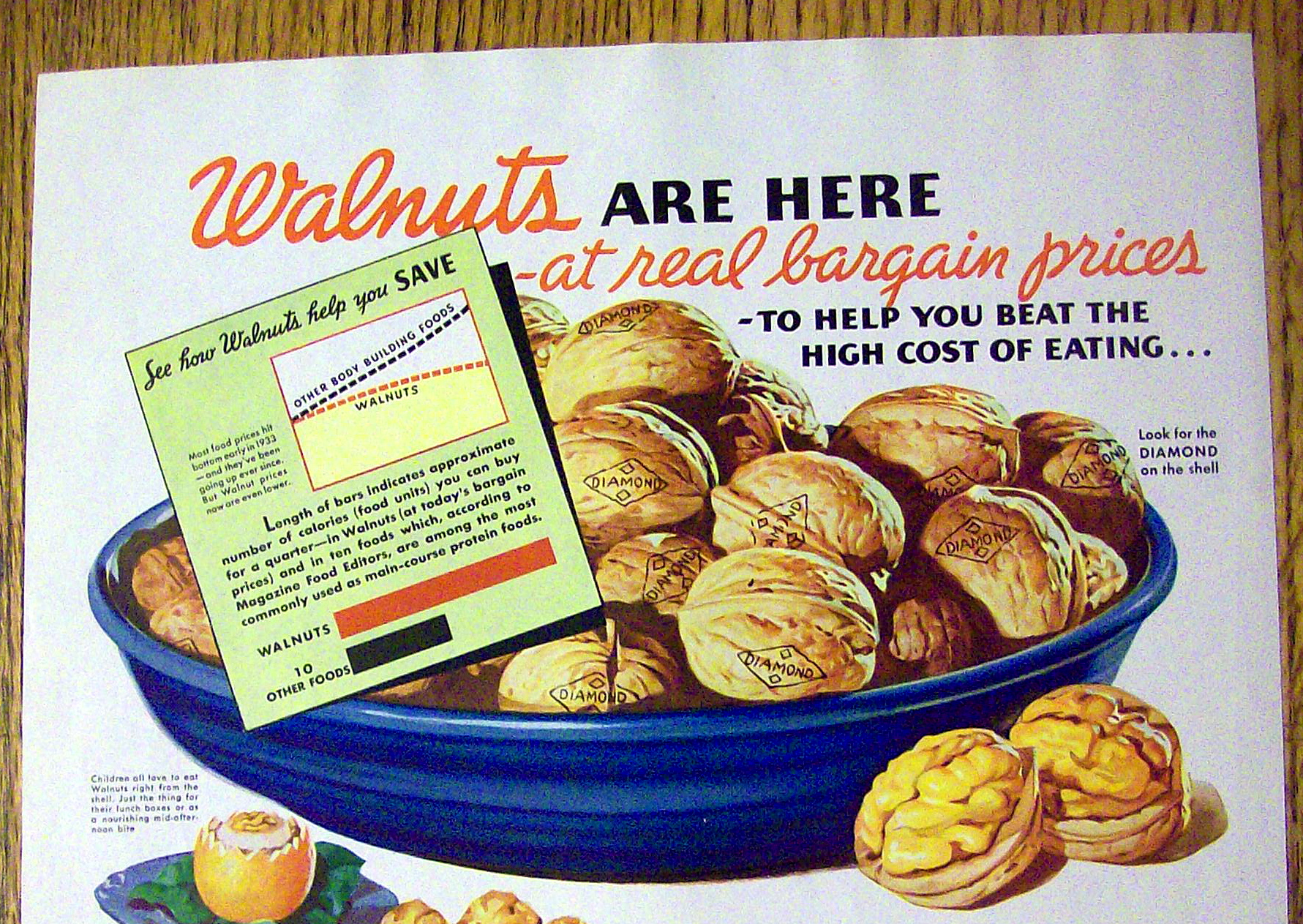 1935 Diamond Walnuts with Ways To Use Nuts