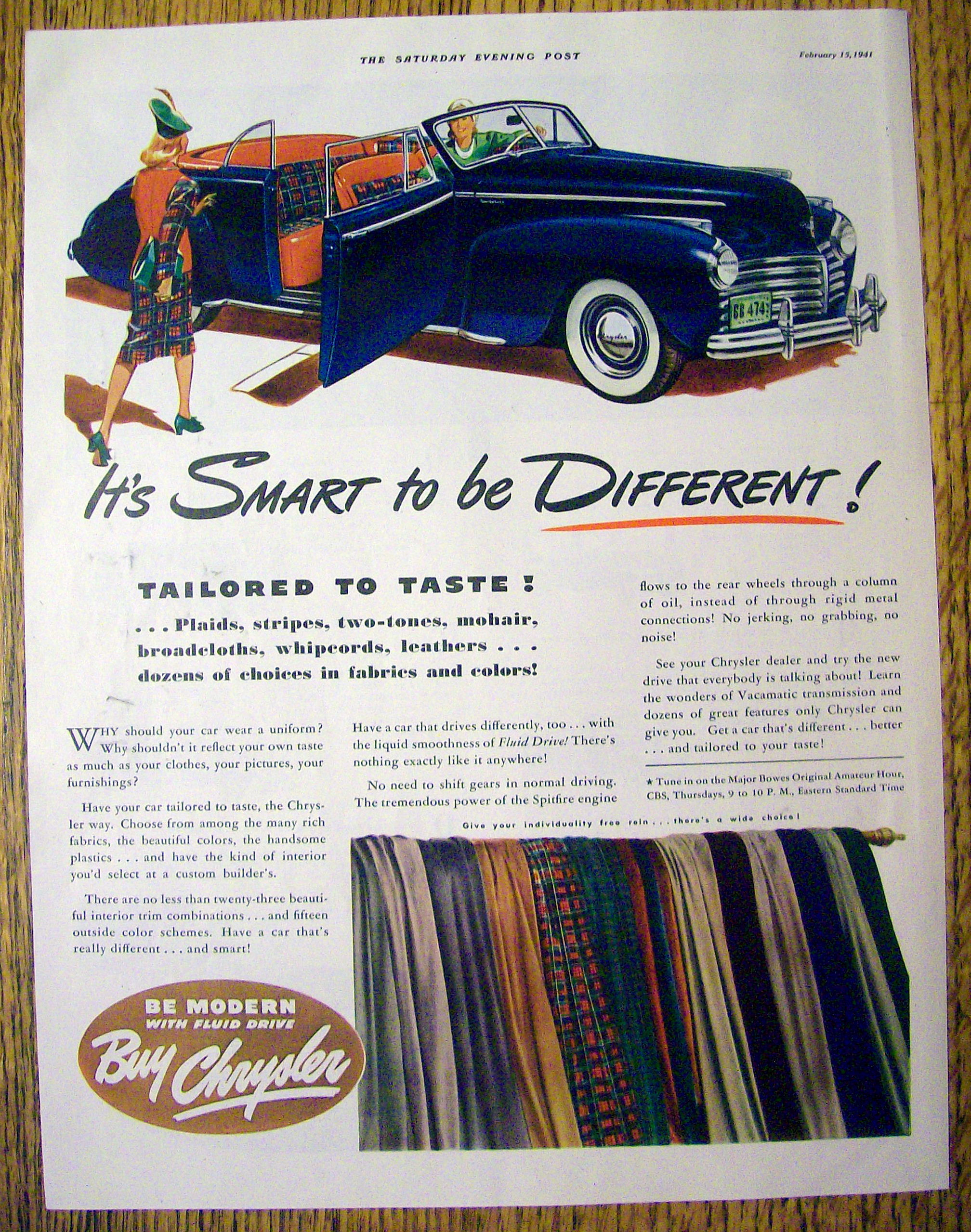 1941 Chrysler with Woman Getting Into The Car