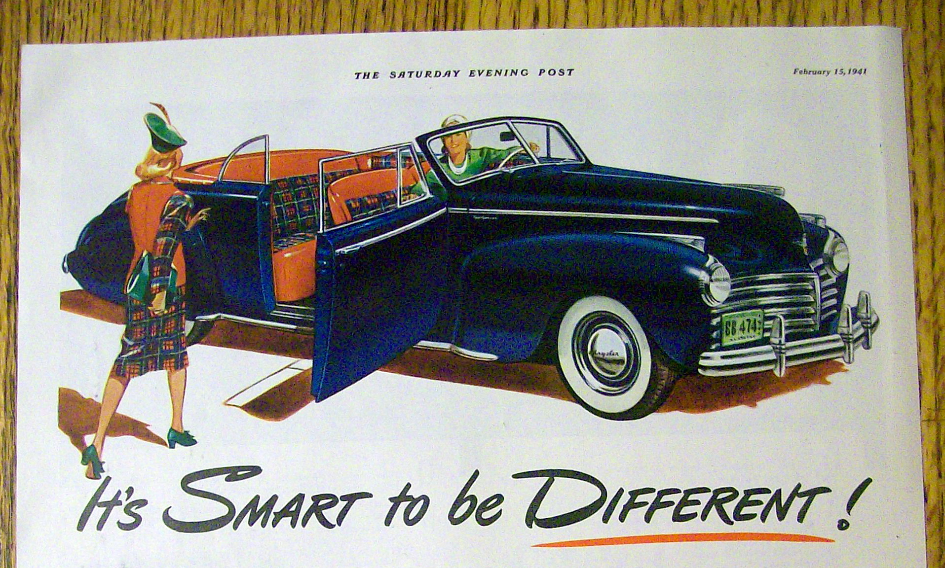 1941 Chrysler with Woman Getting Into The Car