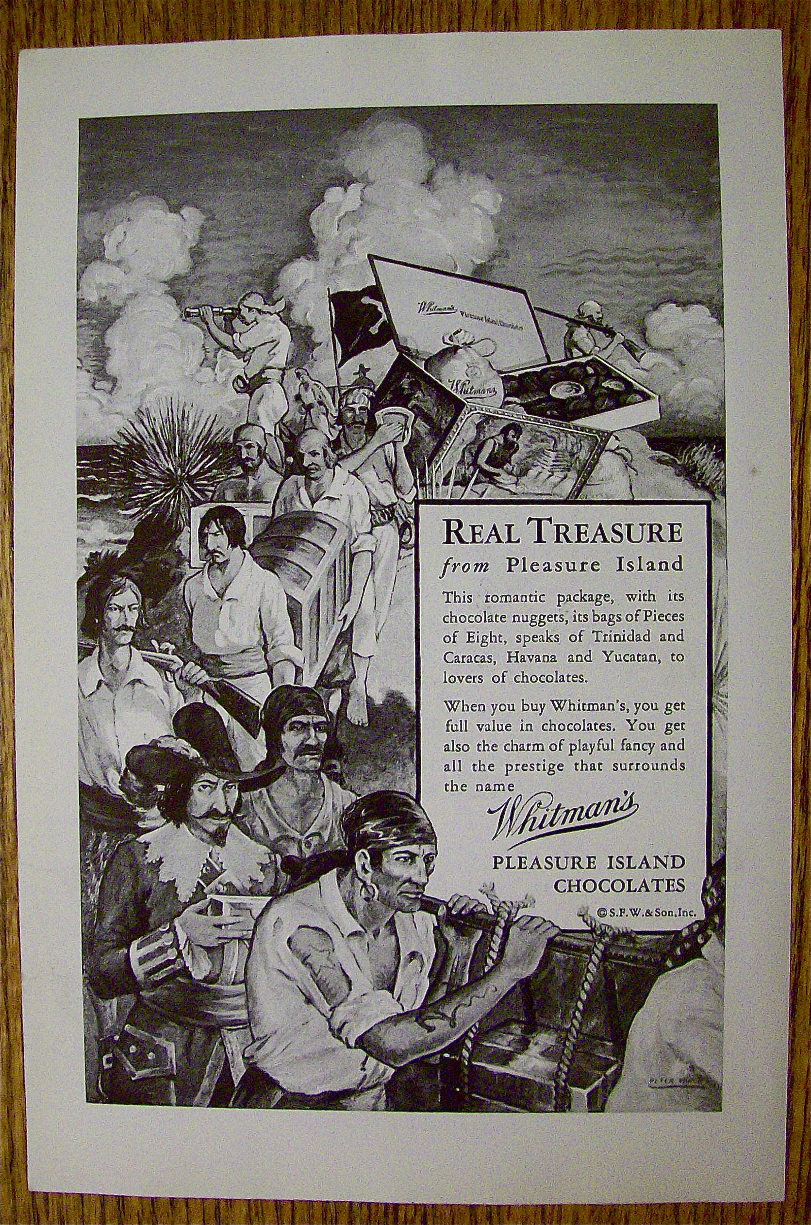 1930 Whitman's Pleasure Island Chocolates with Pirates