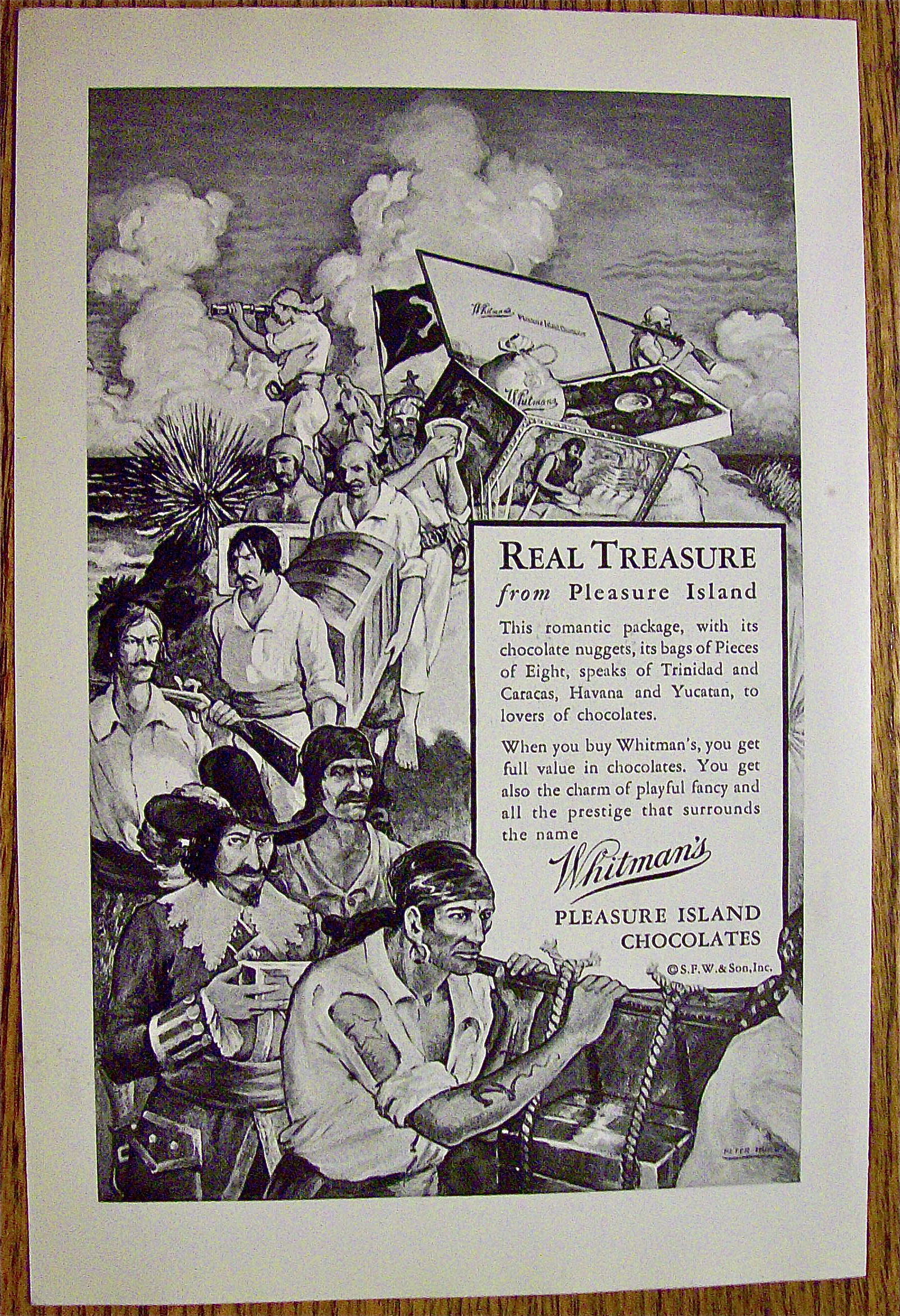 1930 Whitman's Pleasure Island Chocolates with Pirates