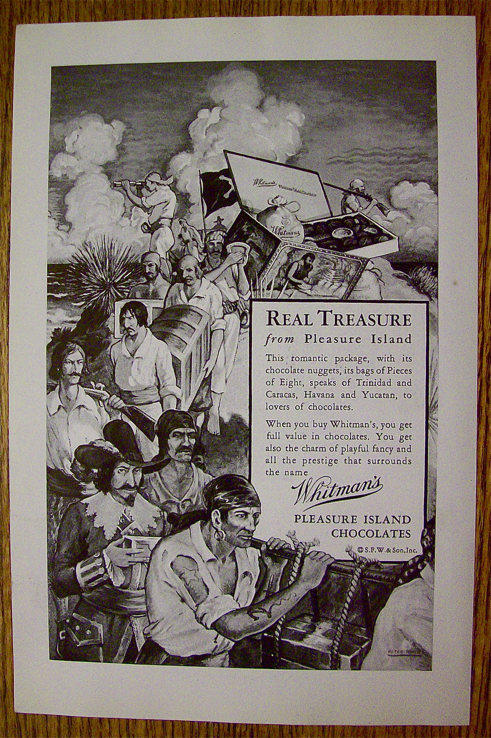 1930 Whitman's Pleasure Island Chocolates with Pirates