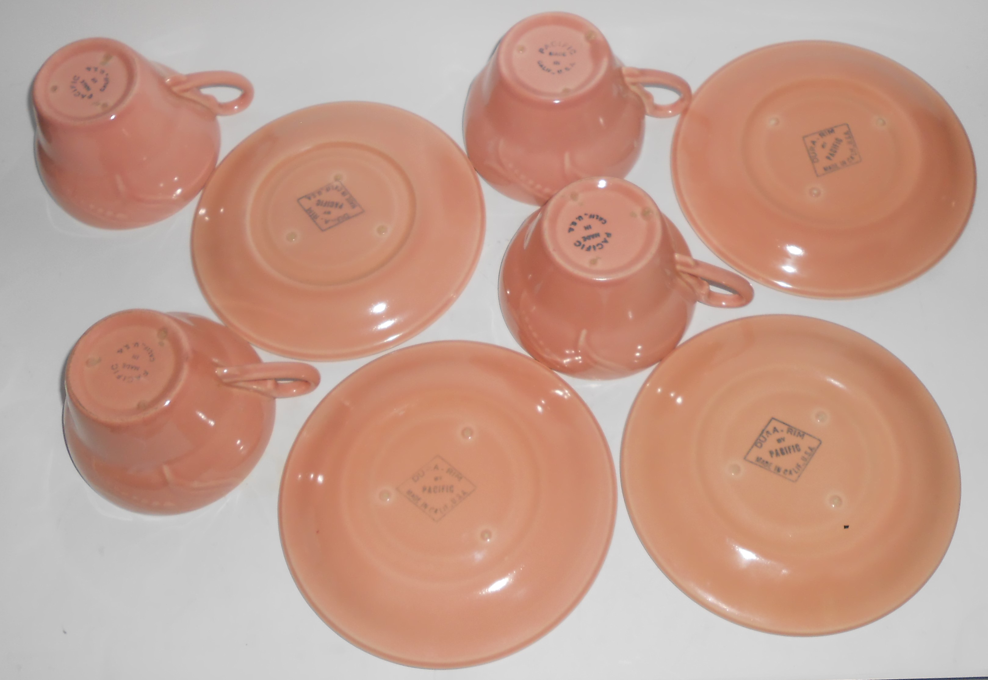 Pacific Pottery Dura-Rim Lilly of The Valley Pink Set/4