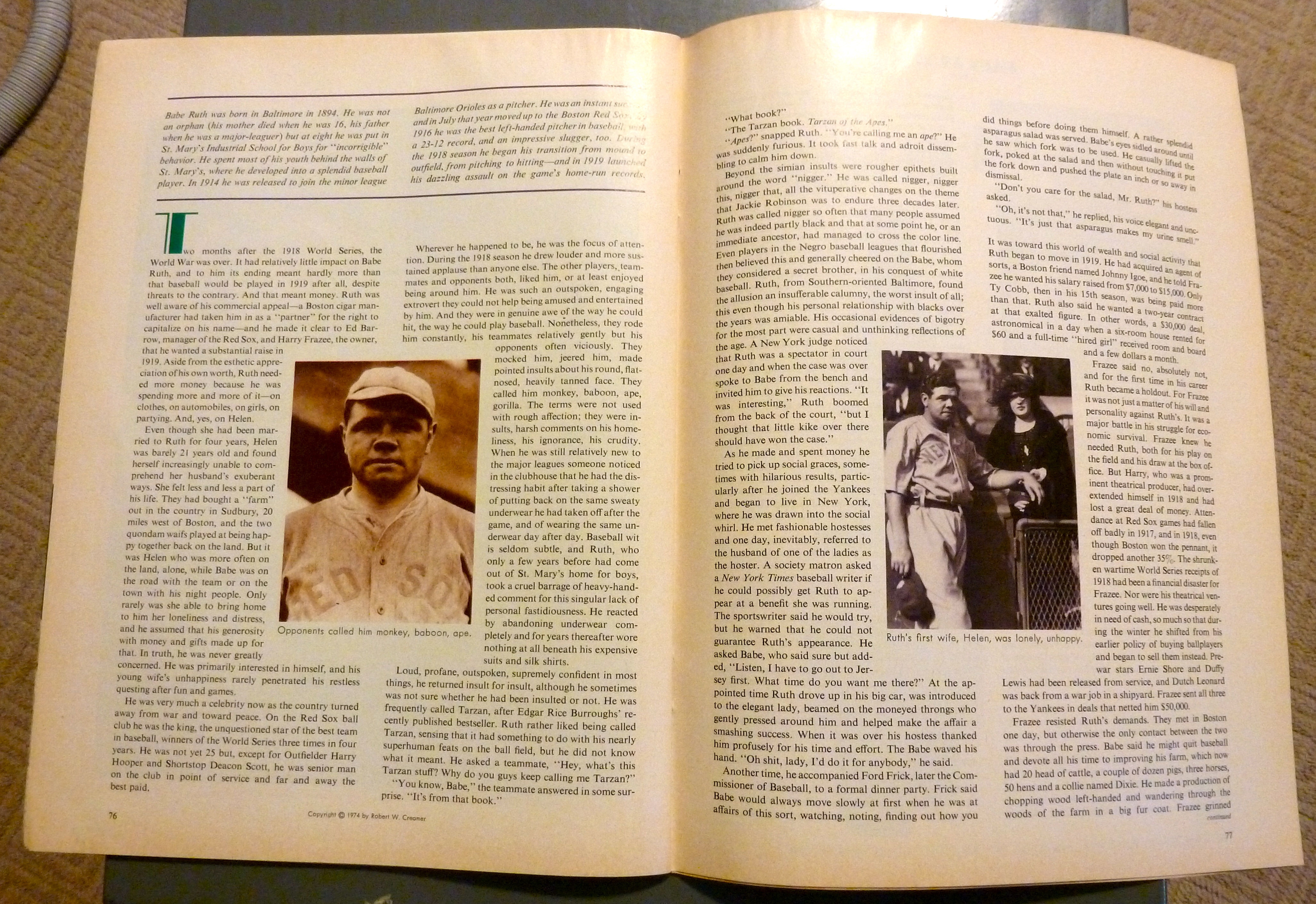 Sports Illustrated Magazine-March 18, 1974-Babe Ruth