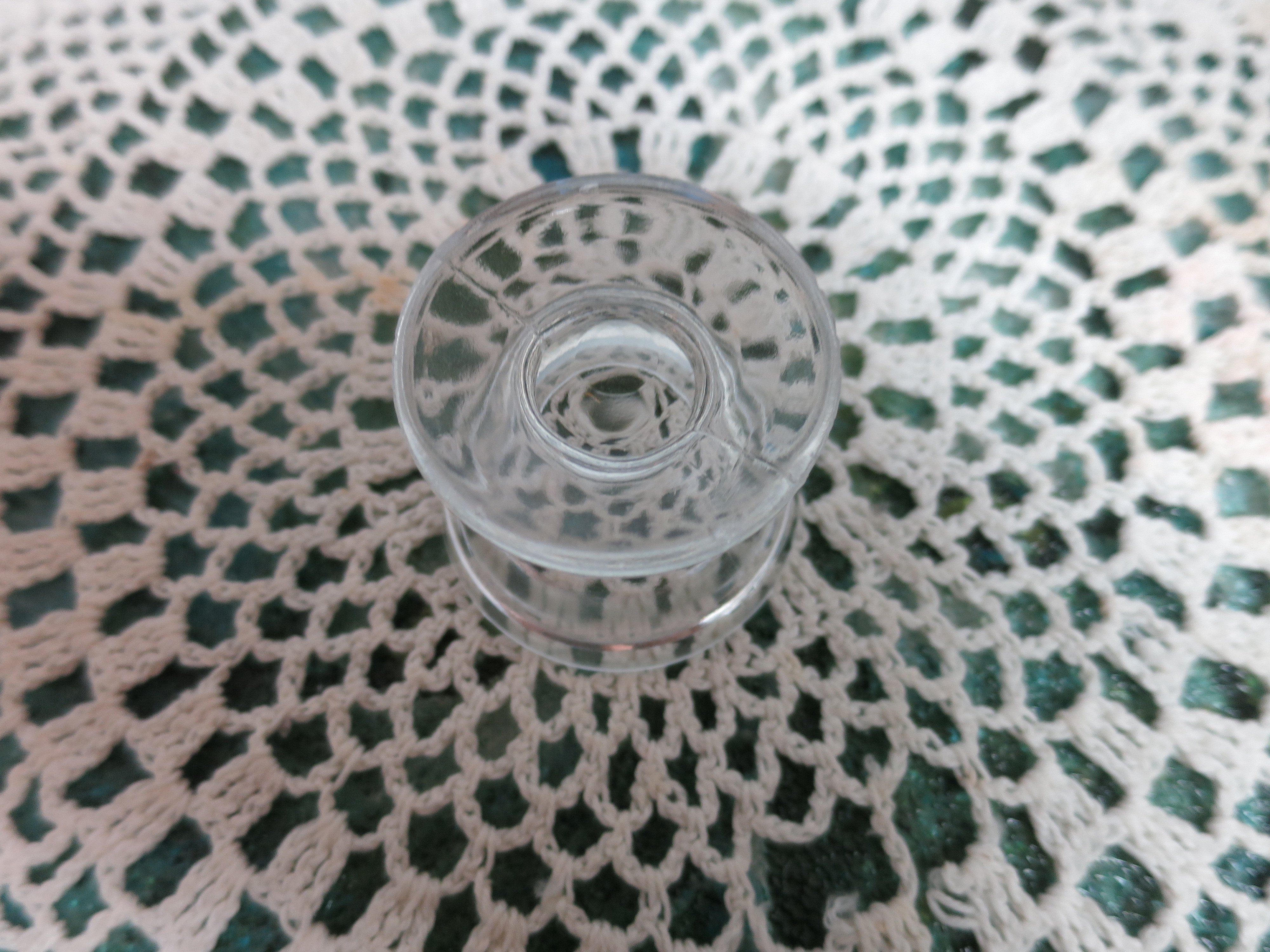 Vintage Round Pedestal Glass Salt Cellar