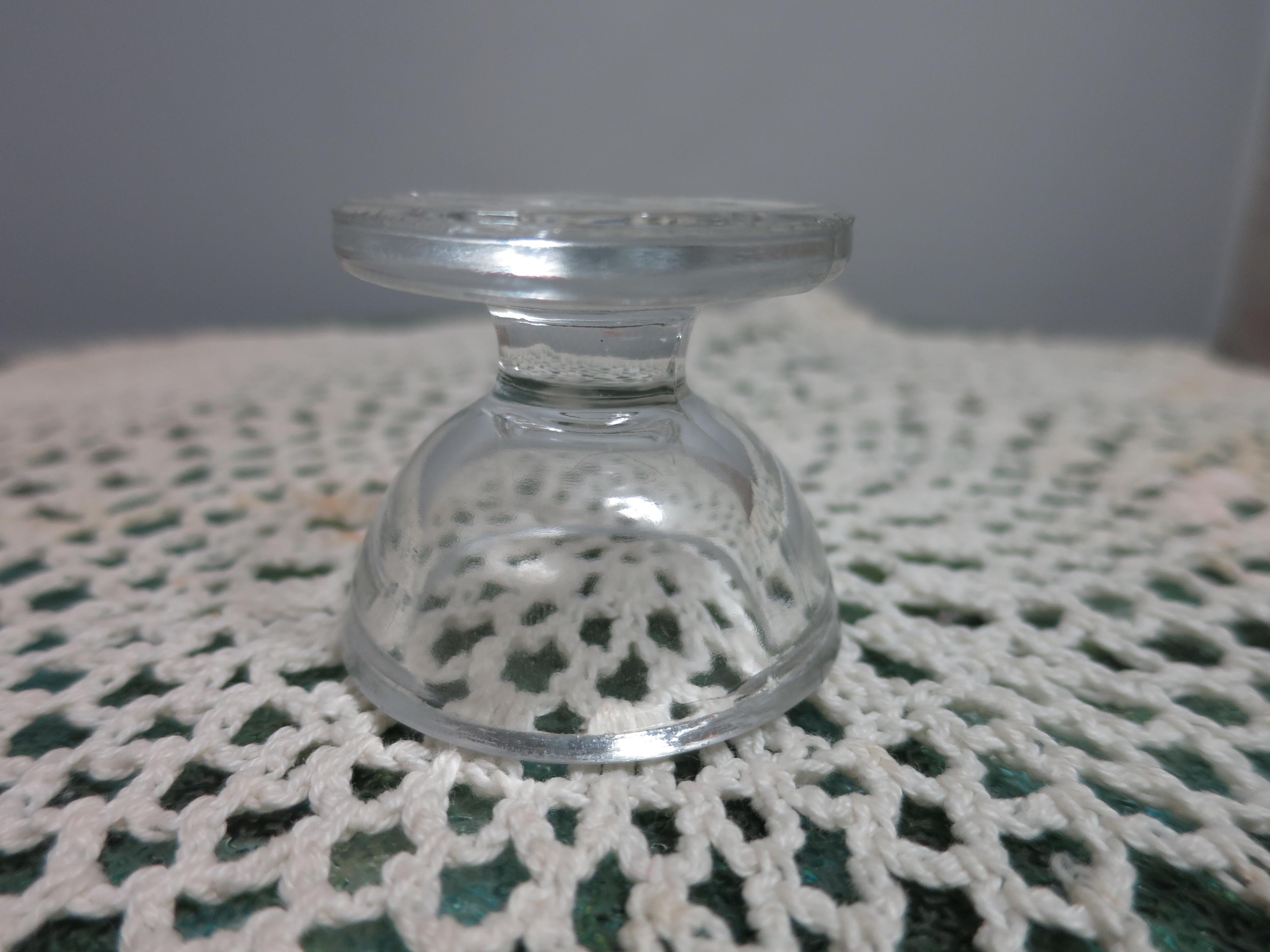 Vintage Round Pedestal Glass Salt Cellar