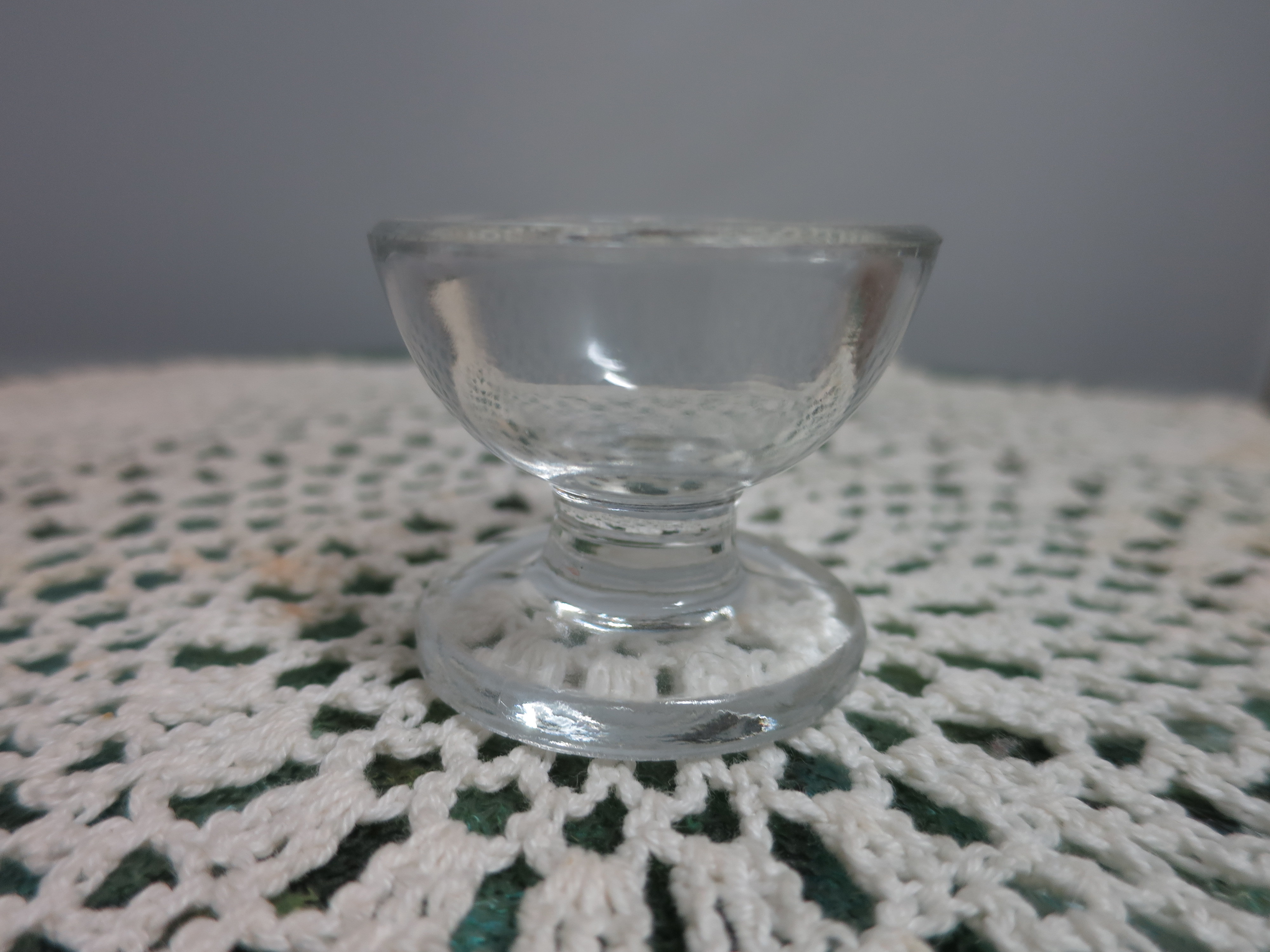 Vintage Round Pedestal Glass Salt Cellar